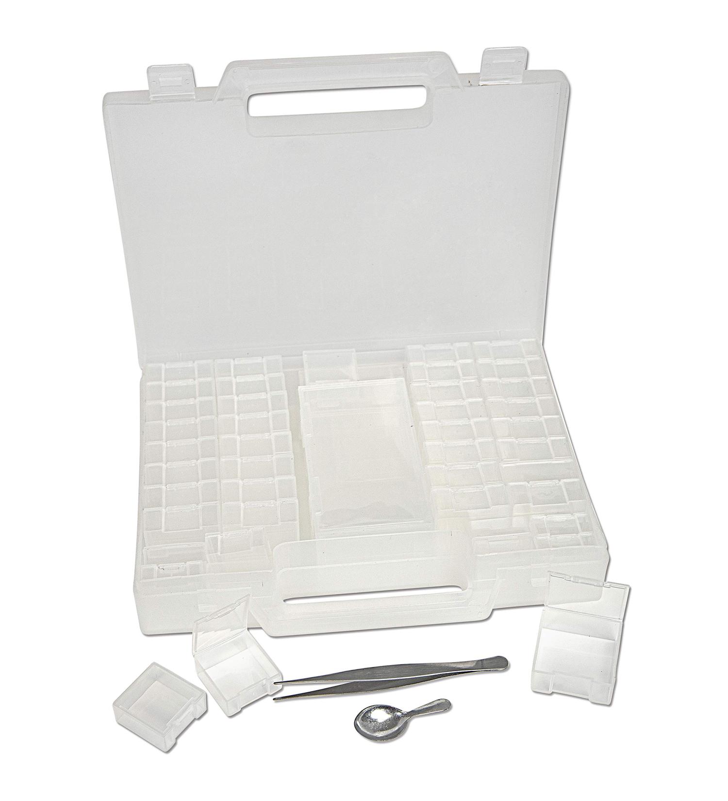 55-Piece Bead Organizer Carrying Case with Removable Compartments, Scoop, and Tweezer - Buy Online on SooperMarket.com
