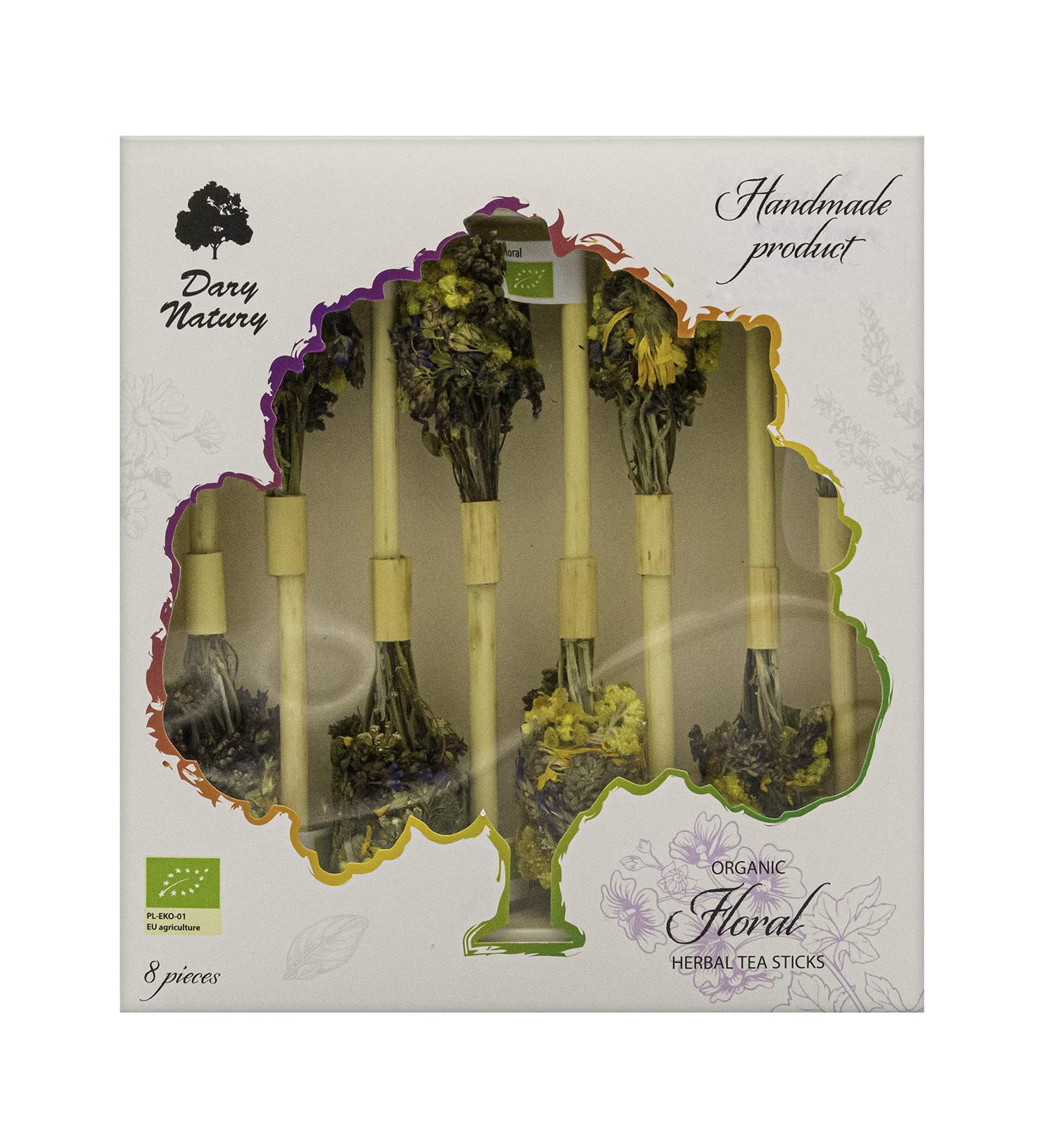 Organic Herbal Tea Sticks Floral - Leaf Handmade Bio Product Gift Set Natural Premium Quality - Buy Online on SooperMarket.com