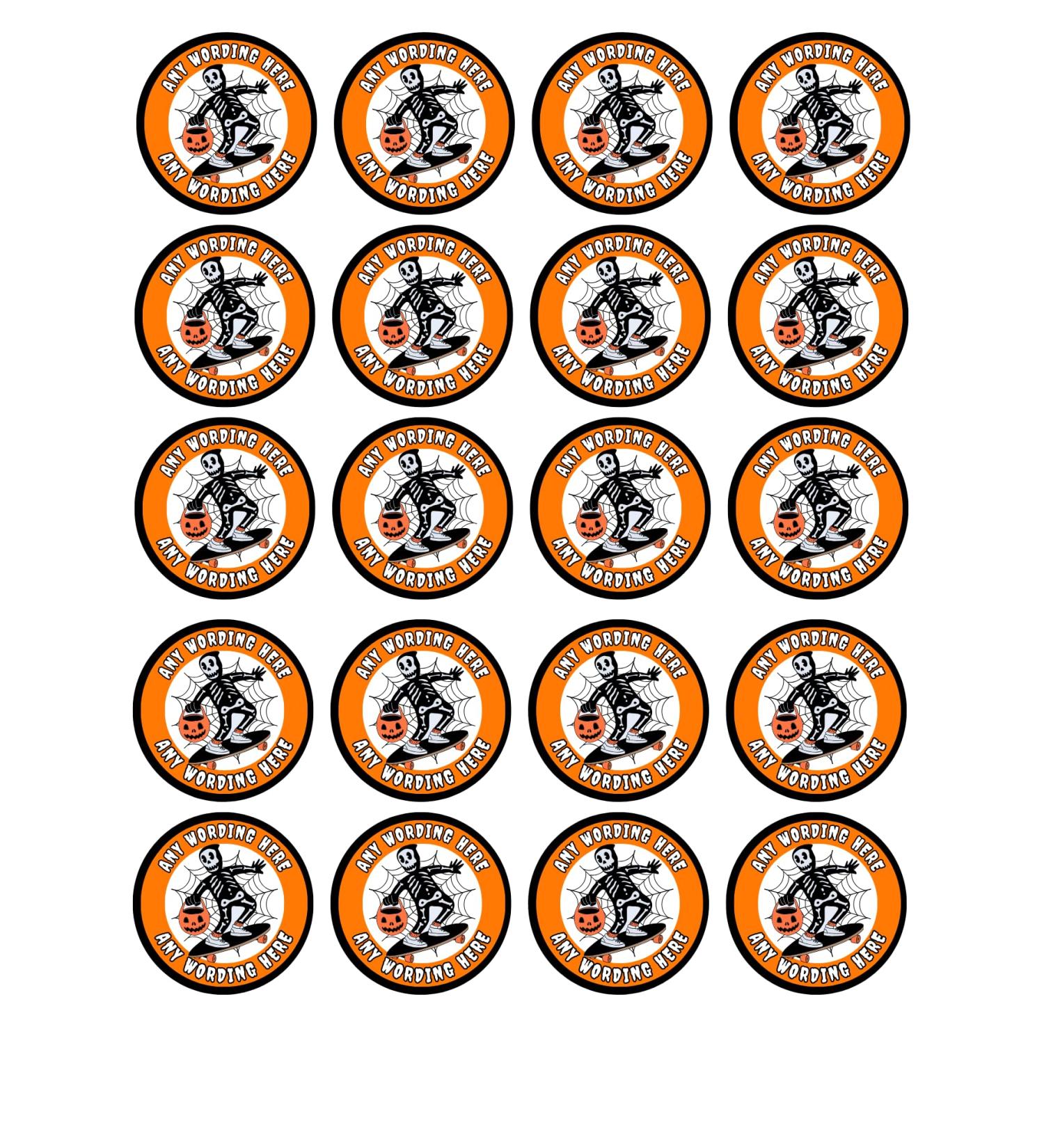 edible 20 x Halloween Personalised cupcake toppers uncut 3 (wafer card)