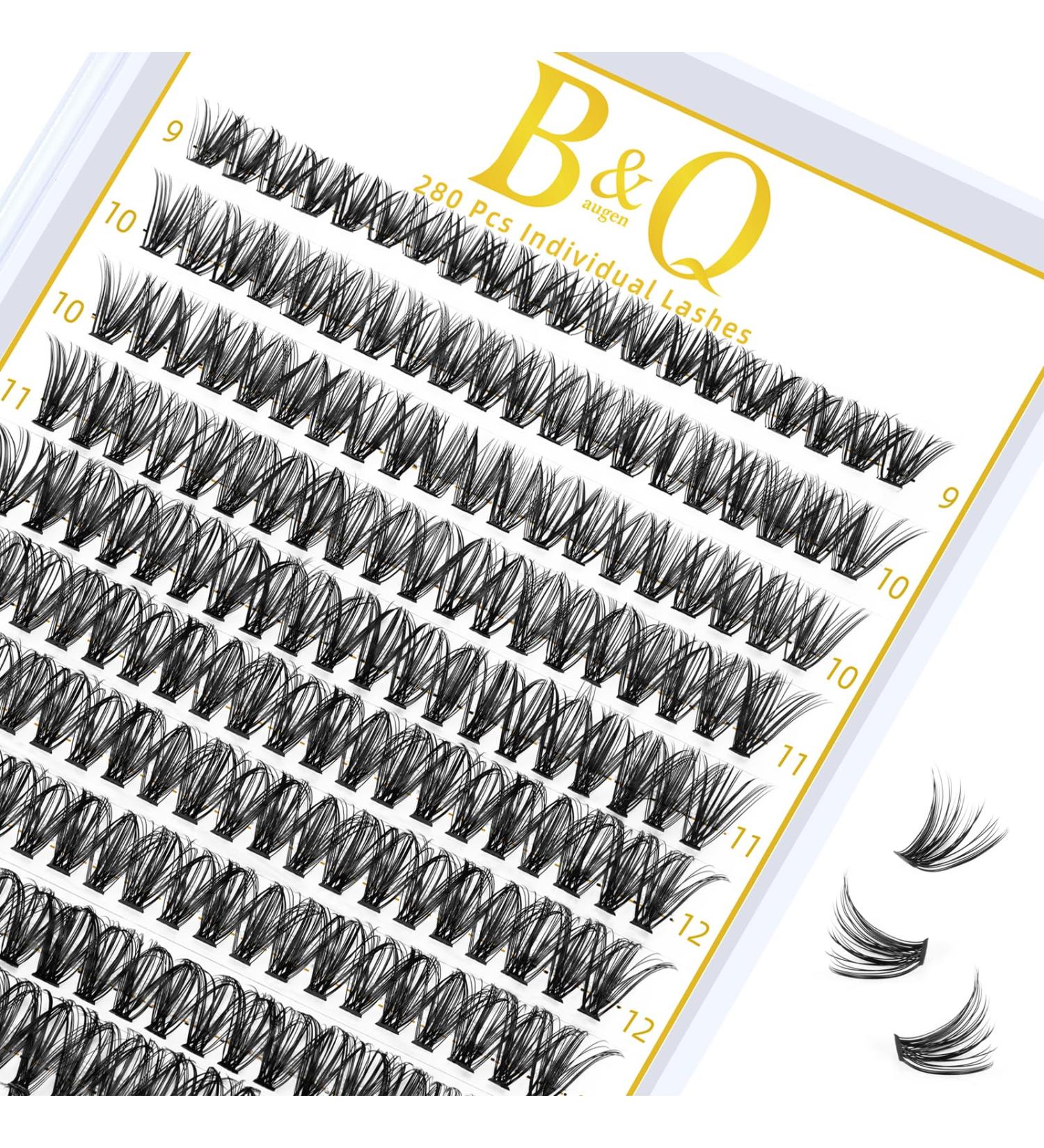 Lash Clusters 40D-0.07C-280pcs - DIY Eyelash Extensions at Home | B&Q Individual Lashes 20D 30D 40D - False Eyelash Clusters Extensions for a Natural Look - Buy Online on SooperMarket.com