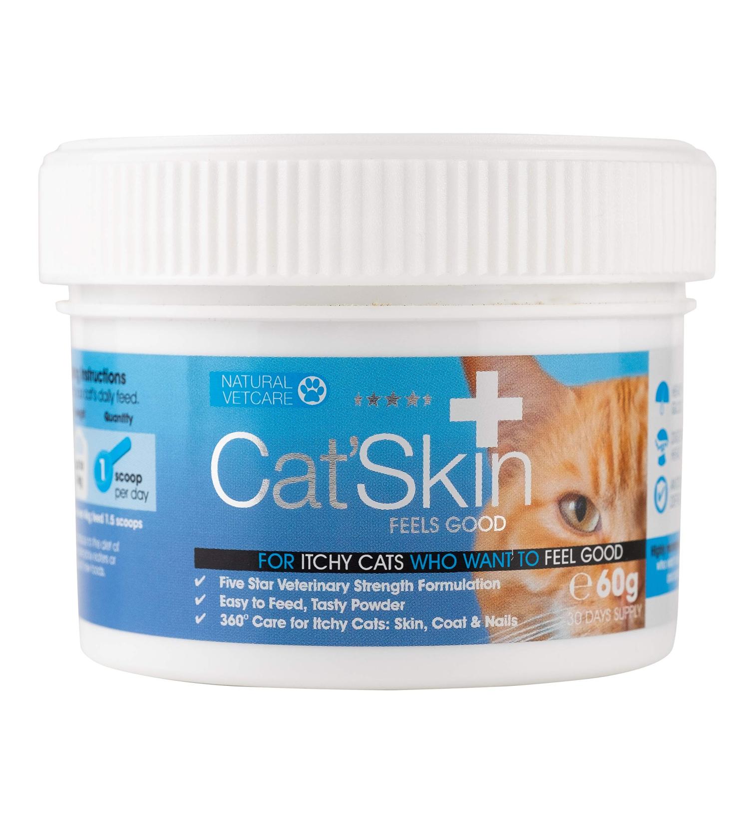 Natural VetCare Cat'Skin Veterinary Strength Skin and Coat Supplement for Itchy Cats