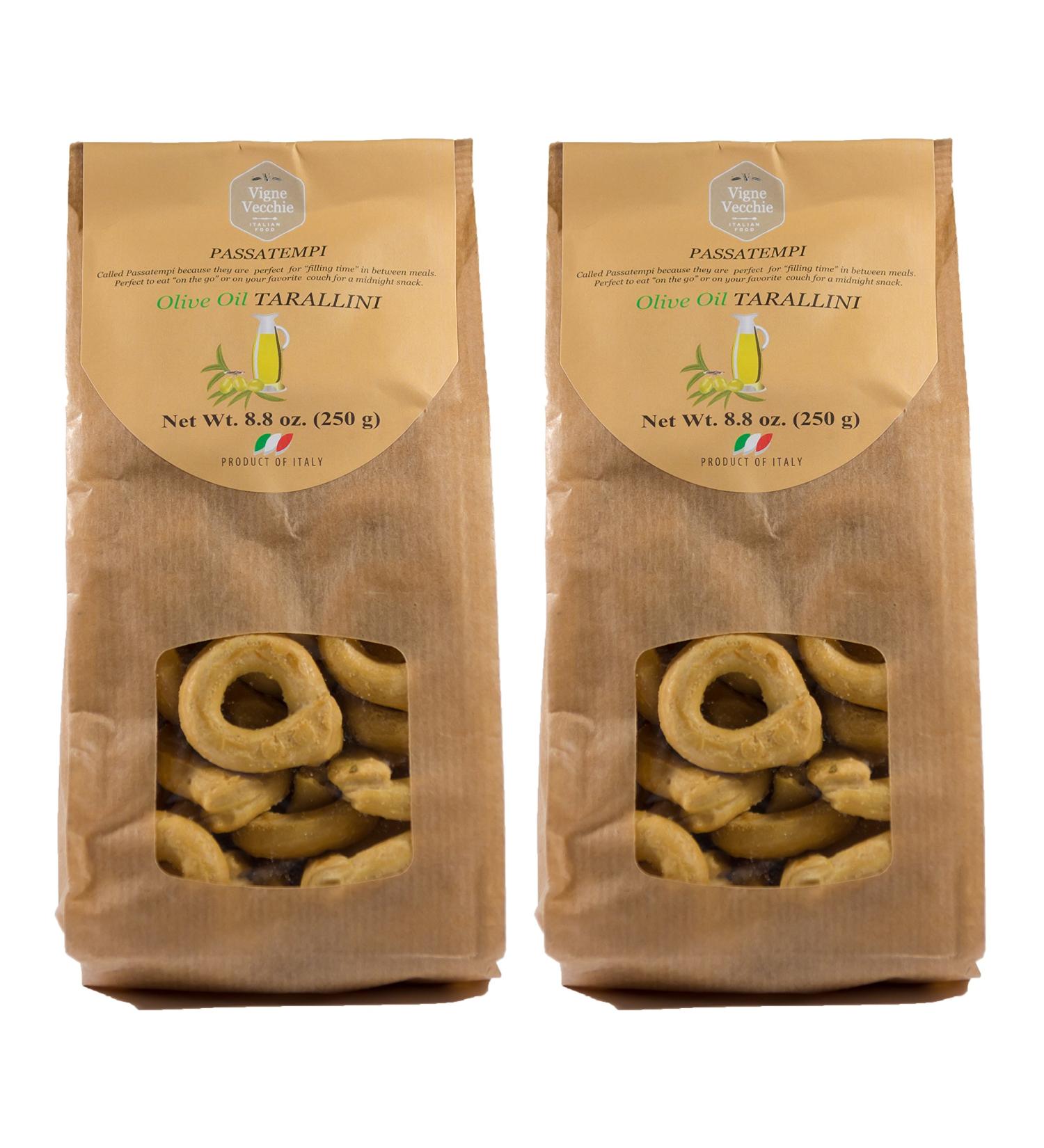 Vigne Vecchie Tarallini with Extra Virgin Olive Oil 8.8 oz (2 Pack) - Imported Italian Breadsticks with Olive Oil (Pack of 2) - Buy Online on SooperMarket.com