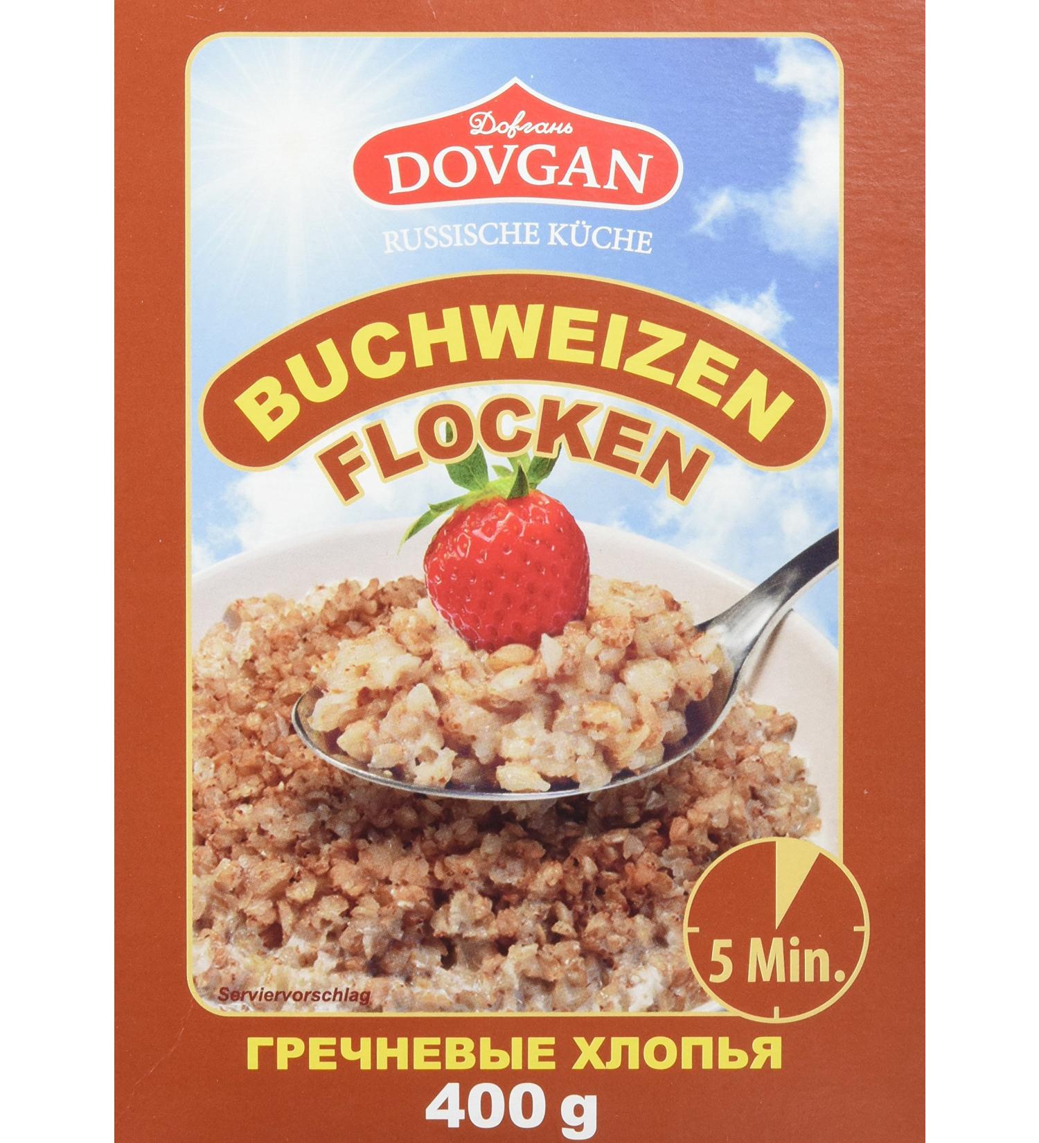Buy Dovgan Buckwheat Flakes (5 x 400g) Healthy Gluten-Free Cereal for International Shipping - Buy Online on SooperMarket.com