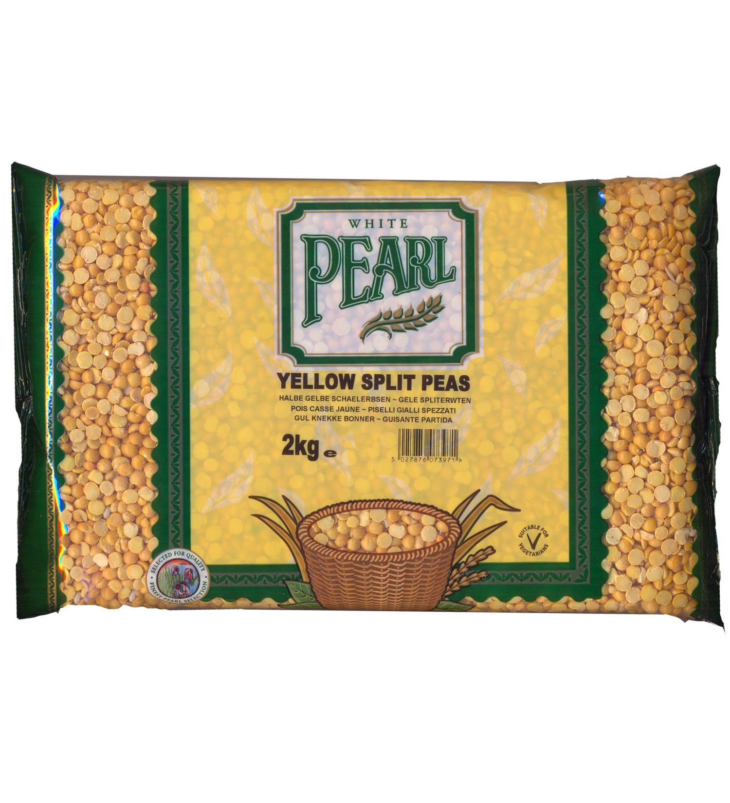 Organic White Pearl Yellow Split Peas - 2 kg | Premium Quality Beans for Cooking & Soups - Buy Online on SooperMarket.com