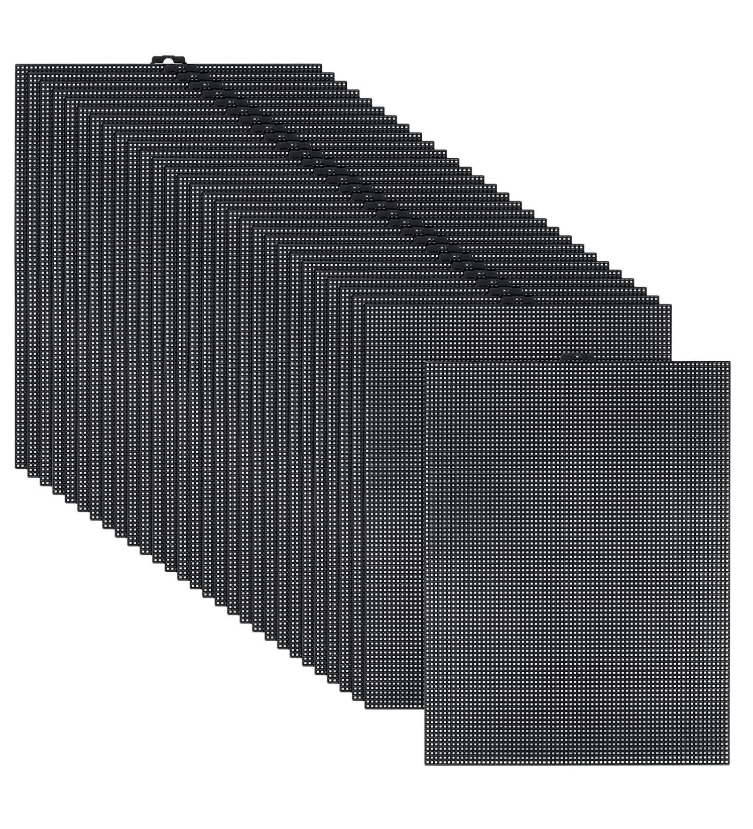 30 Pack 7 Count Black Plastic Mesh Canvas Sheets for Embroidery & Crafting - Buy Online on SooperMarket.com