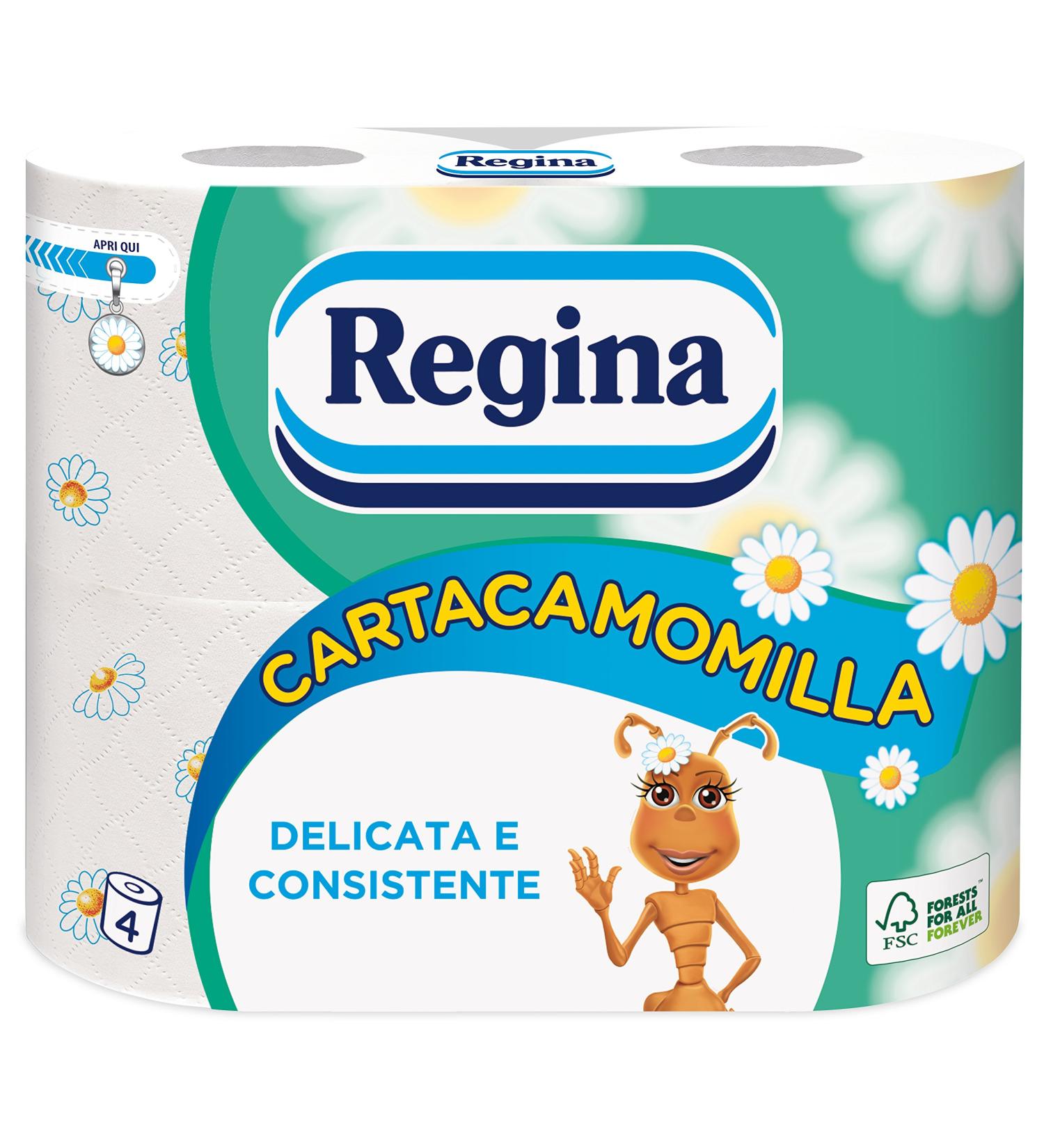 Regina - Toilet Paper Cartacamomilla - 3 packs of 4 rolls 12 rolls  - Buy Online on SooperMarket.com