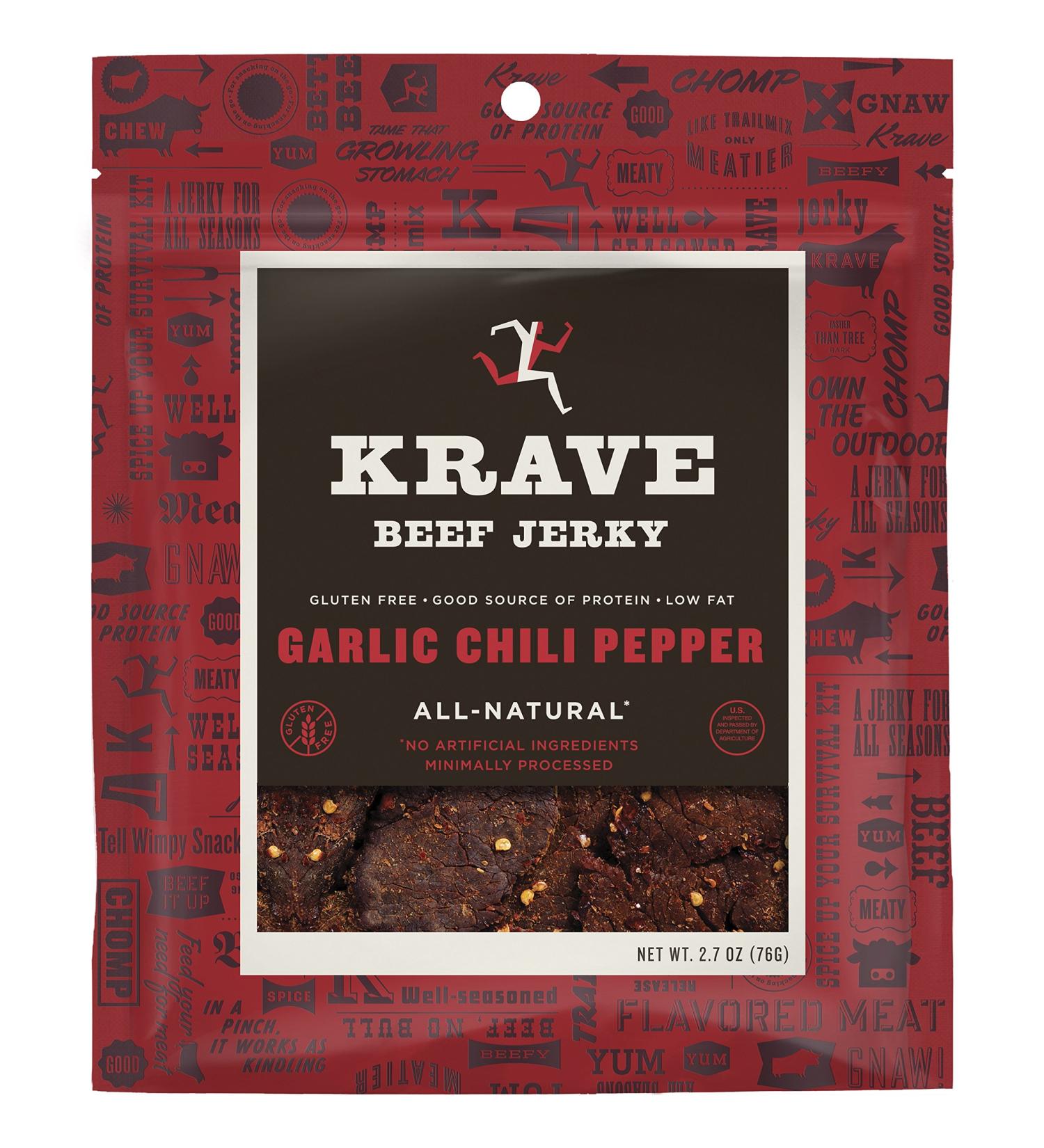 KRAVE Beef Jerky - Garlic Chili Pepper, 2.7 oz | Gourmet Protein Snack - Buy Online on SooperMarket.com