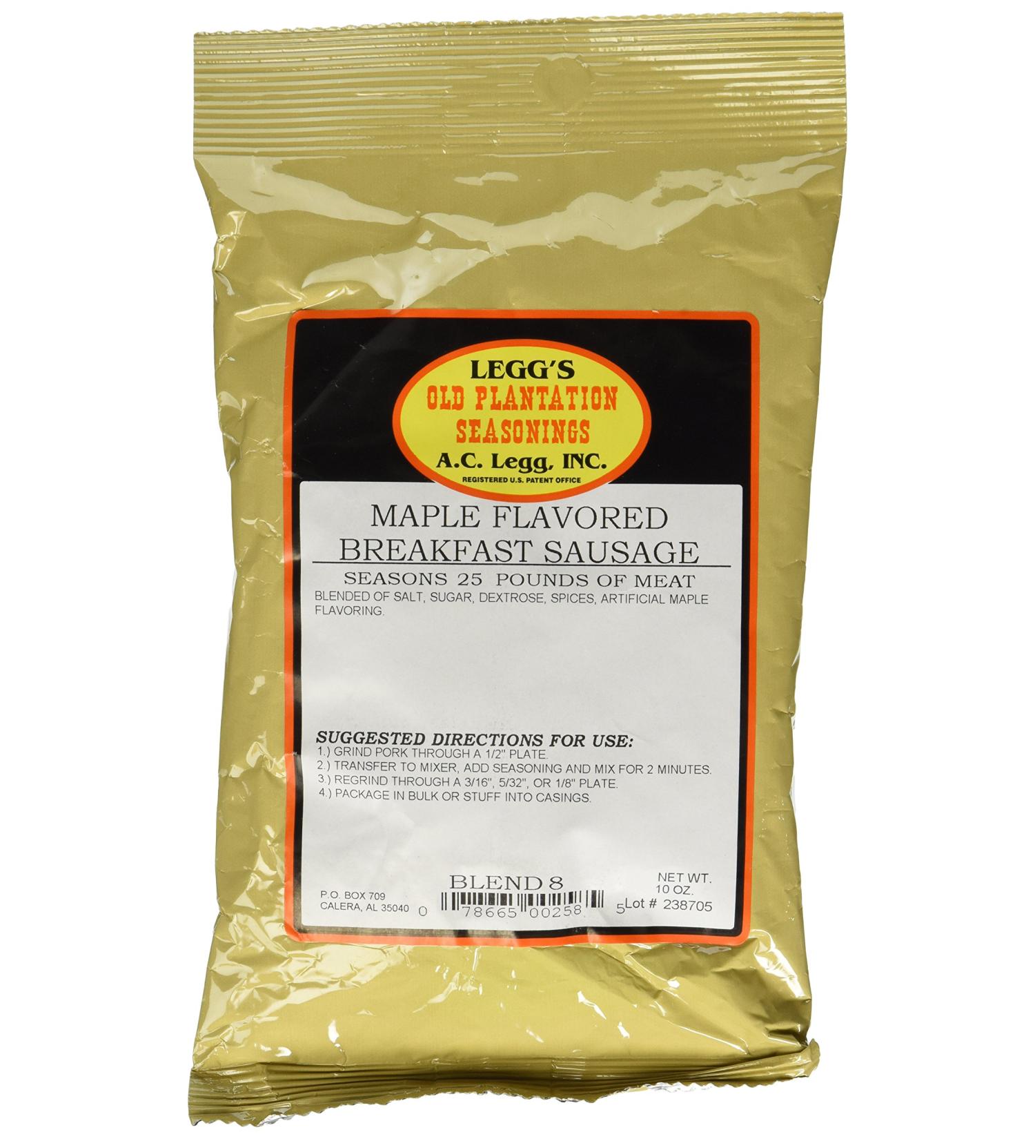 A.C. Legg Maple Flavored Breakfast Sausage 10 Ounce (Pack of 1)