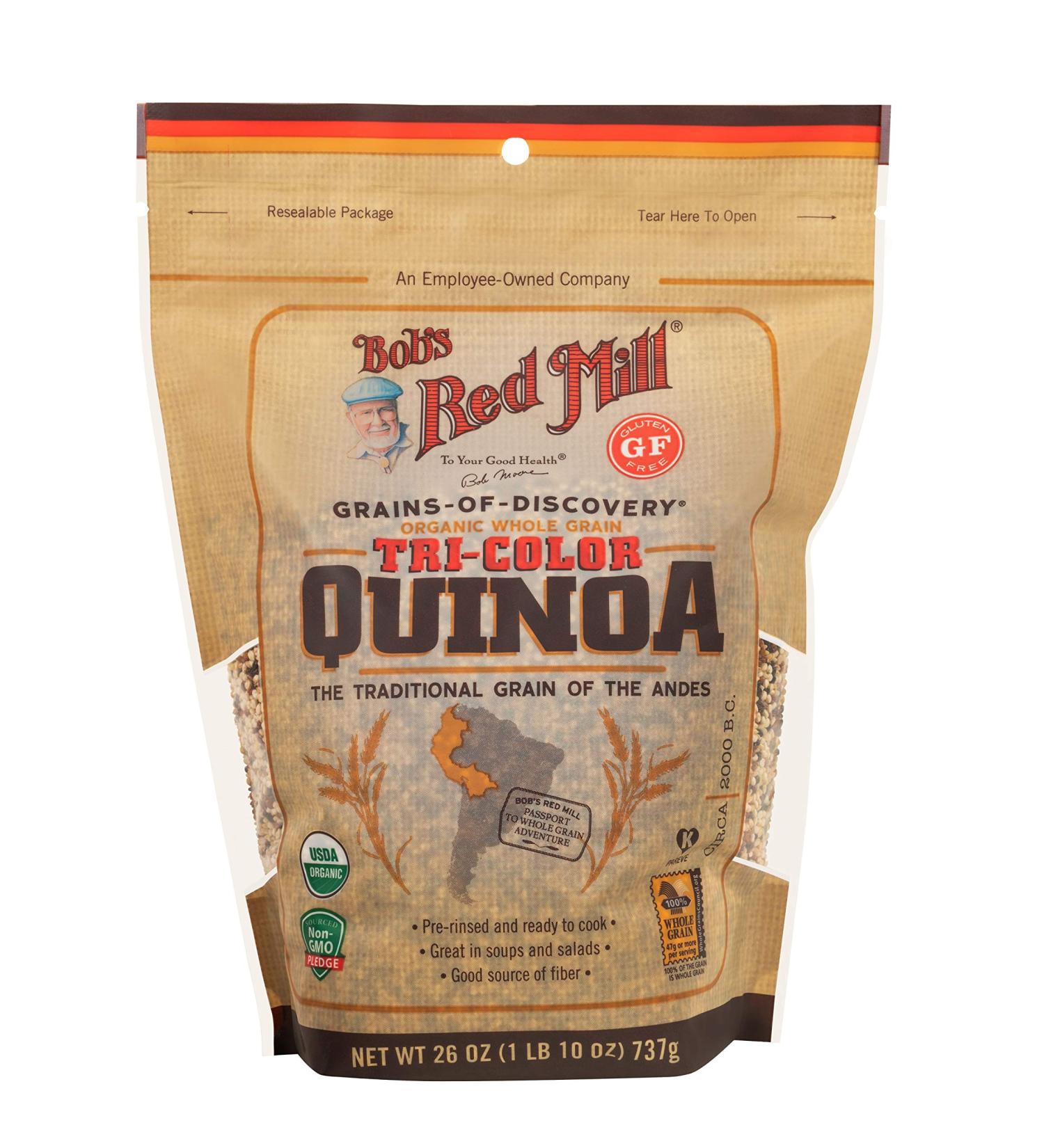 Bob's Red Mill Organic Tri-Color Quinoa Grain 26 oz - Premium Quality Superfood - Buy Online on SooperMarket.com