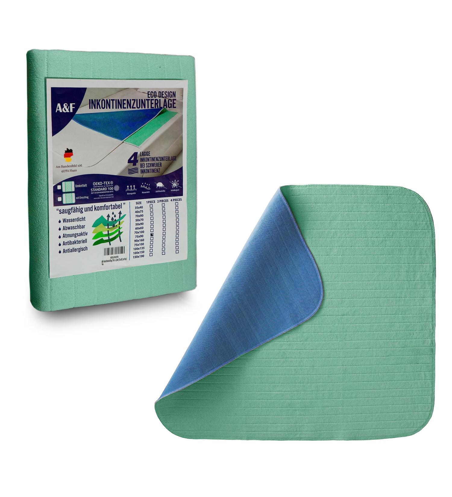 A&F Incontinence Edition 35x40 - 4-Layer Washable Hospital Pad with 26280ml/m Suction Power | Baby Bed & Cot Mattress Protector - 1 Pack - Buy Online on SooperMarket.com