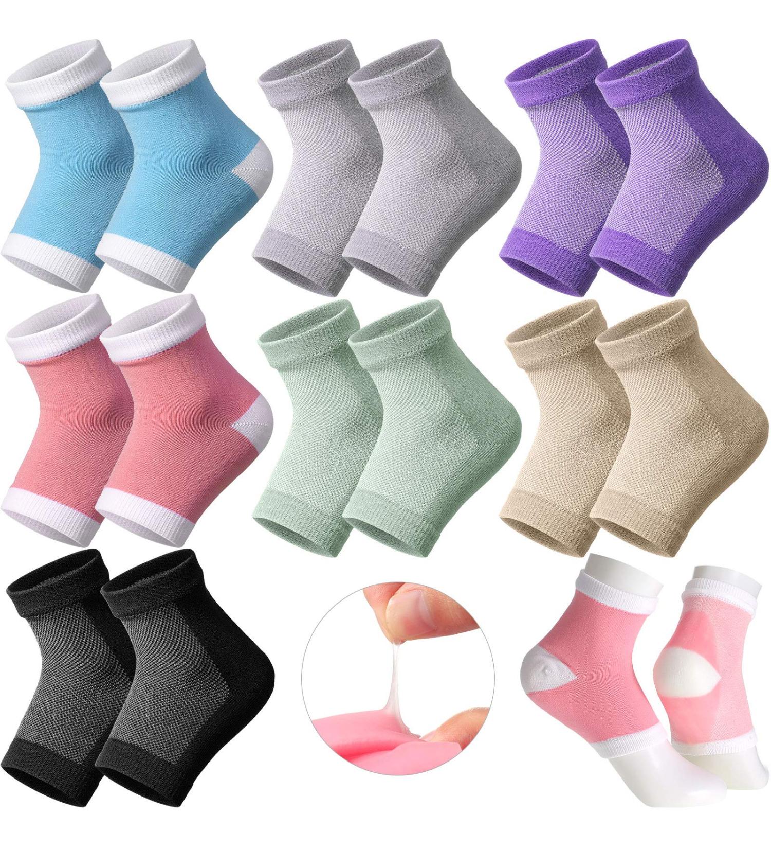 JAGELY Moisturizing Heel Socks - 7 Pairs Spa Gel Socks for Cracked Heels | Repair Dry Skin for Men & Women - Buy Online on SooperMarket.com