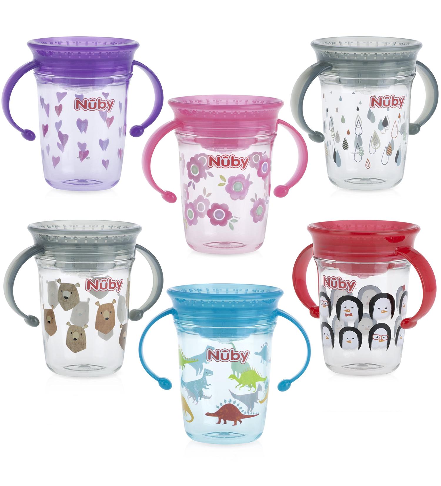 Nuby Tritan No Spill 360 Degree Wonder Cup, Prints May Vary, Multicolor - 1pk - Buy Online on SooperMarket.com