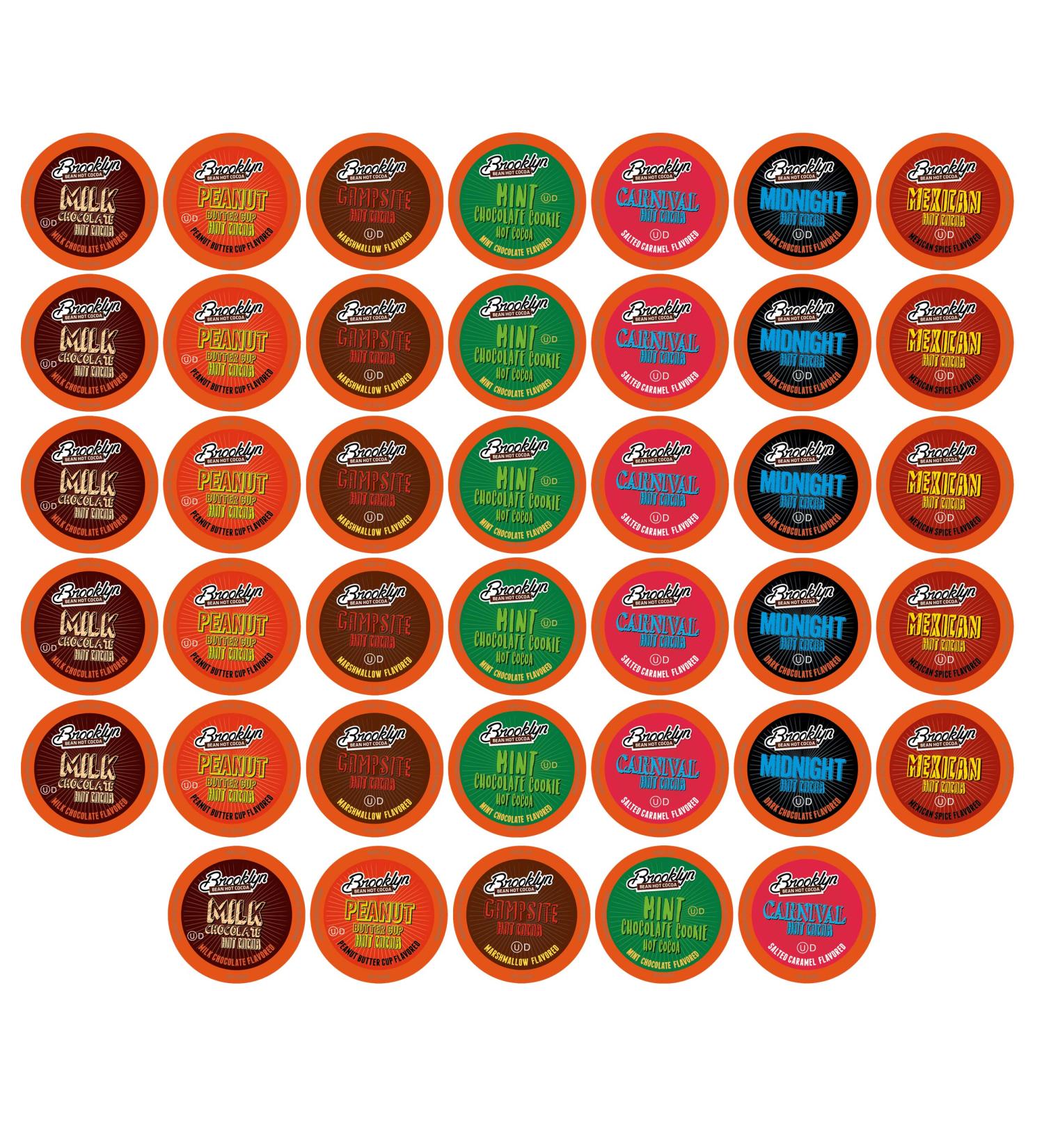 Brooklyn Beans Hot Chocolate Variety Pack Pods - 40 Count - Compatible with 2.0 K-Cup Brewers - Assorted Hot Chocolate - 1 Pack - Buy Online on SooperMarket.com
