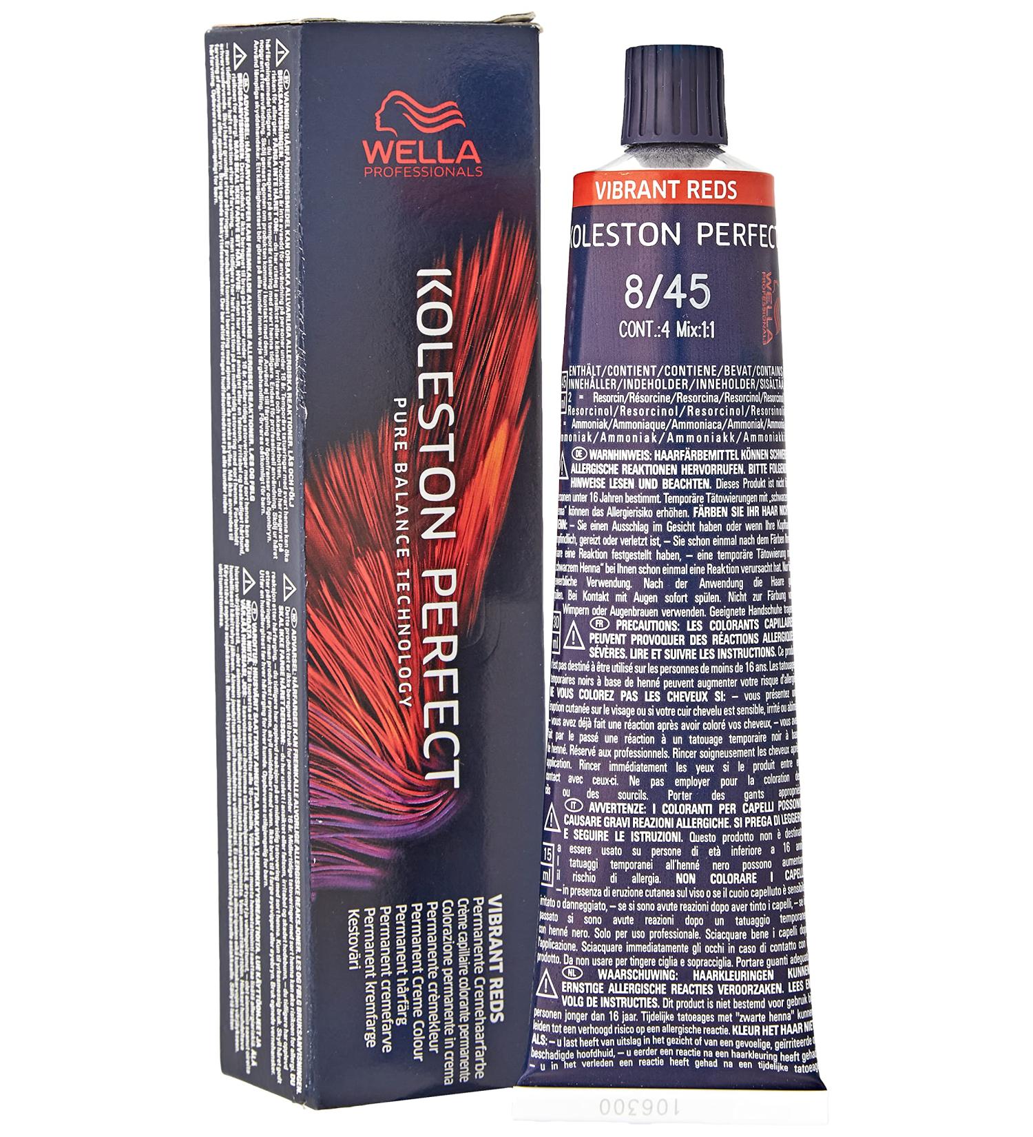 Wella Koleston Perfect ME+ Vibrant Reds 8/45 Light Blonde Red Mahogany Hair Colour 60 ml - Pack of 1 - Buy Online on SooperMarket.com