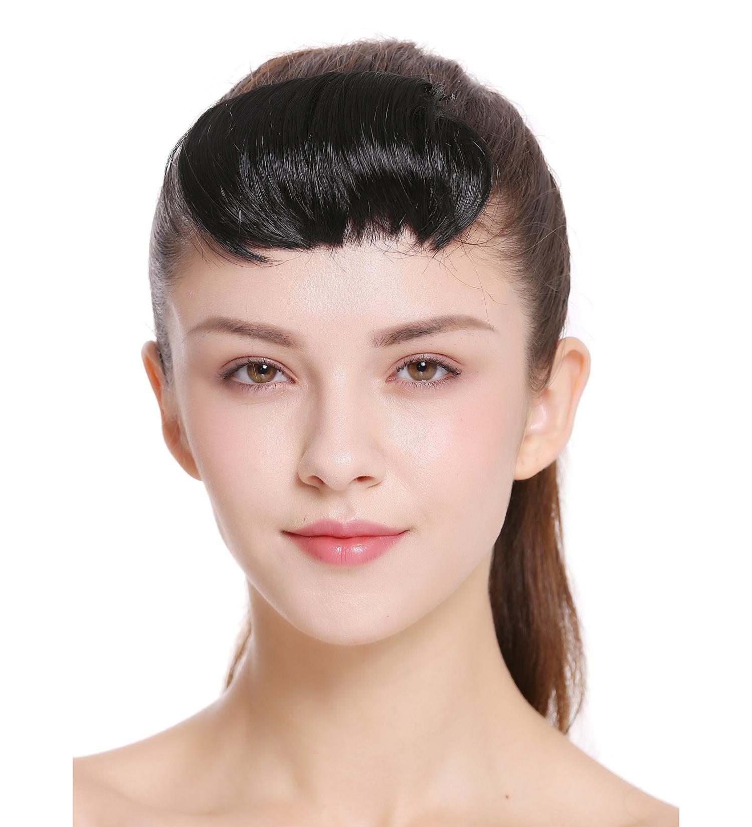 WIG ME UP TYP-760-1 Clip-In Micro Bangs - Short Straight Curved Black Hairpiece for Instant Style - Buy Online on SooperMarket.com