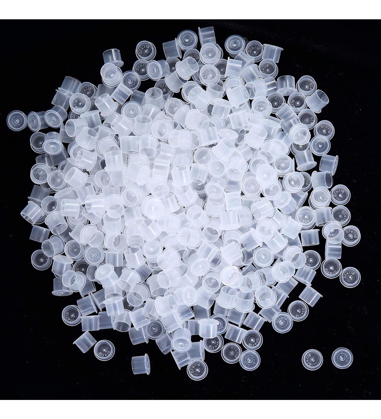 500pcs Small Plastic Disposable Ink Cups with Base - 11mm Microblading Makeup Pigment Caps for Ink Kits Supplies - Buy Online on SooperMarket.com