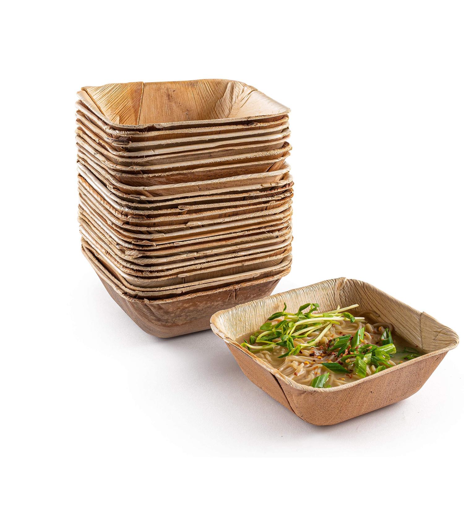 Brheez Palm Leaf Bowls 25 Pack - 5.5 Inch | Disposable Biodegradable & Eco-Friendly Soup Bowls | Compostable Bamboo Alternative - Buy Online on SooperMarket.com
