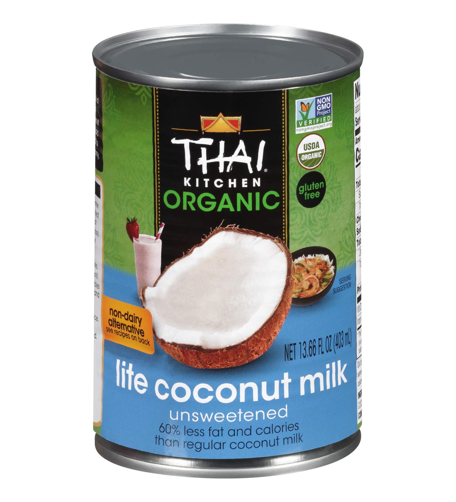 Thai Kitchen Organic Unsweetened Lite Coconut Milk - 13.66 fl oz (Pack of 12) | Keto-Friendly & Dairy-Free - Buy Online on SooperMarket.com