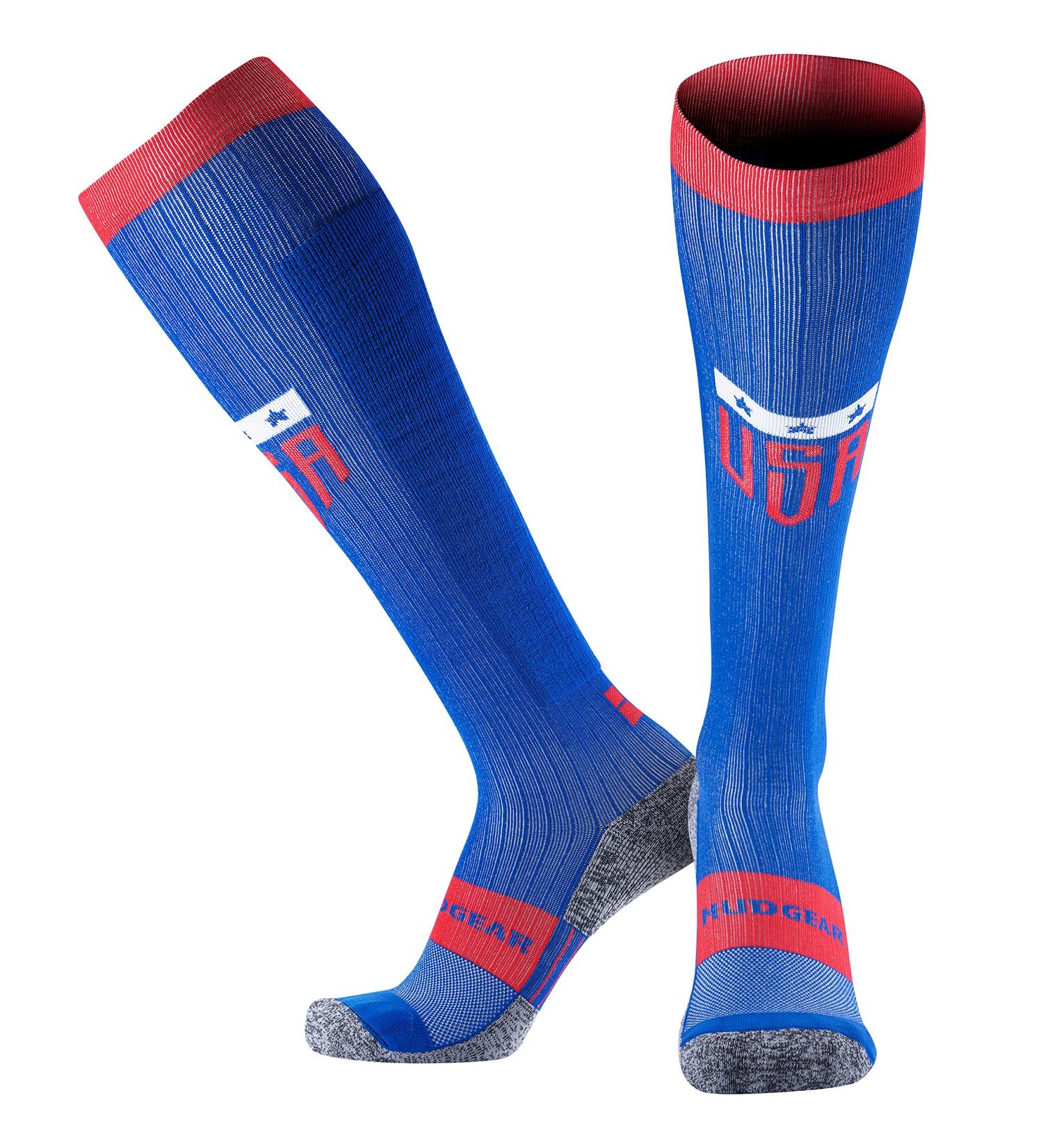 MudGear Premium Compression Socks - USA & Canada Editions | Run, Hike, Trail Compression, Recovery Medium - Patriot Design - Buy Online on SooperMarket.com