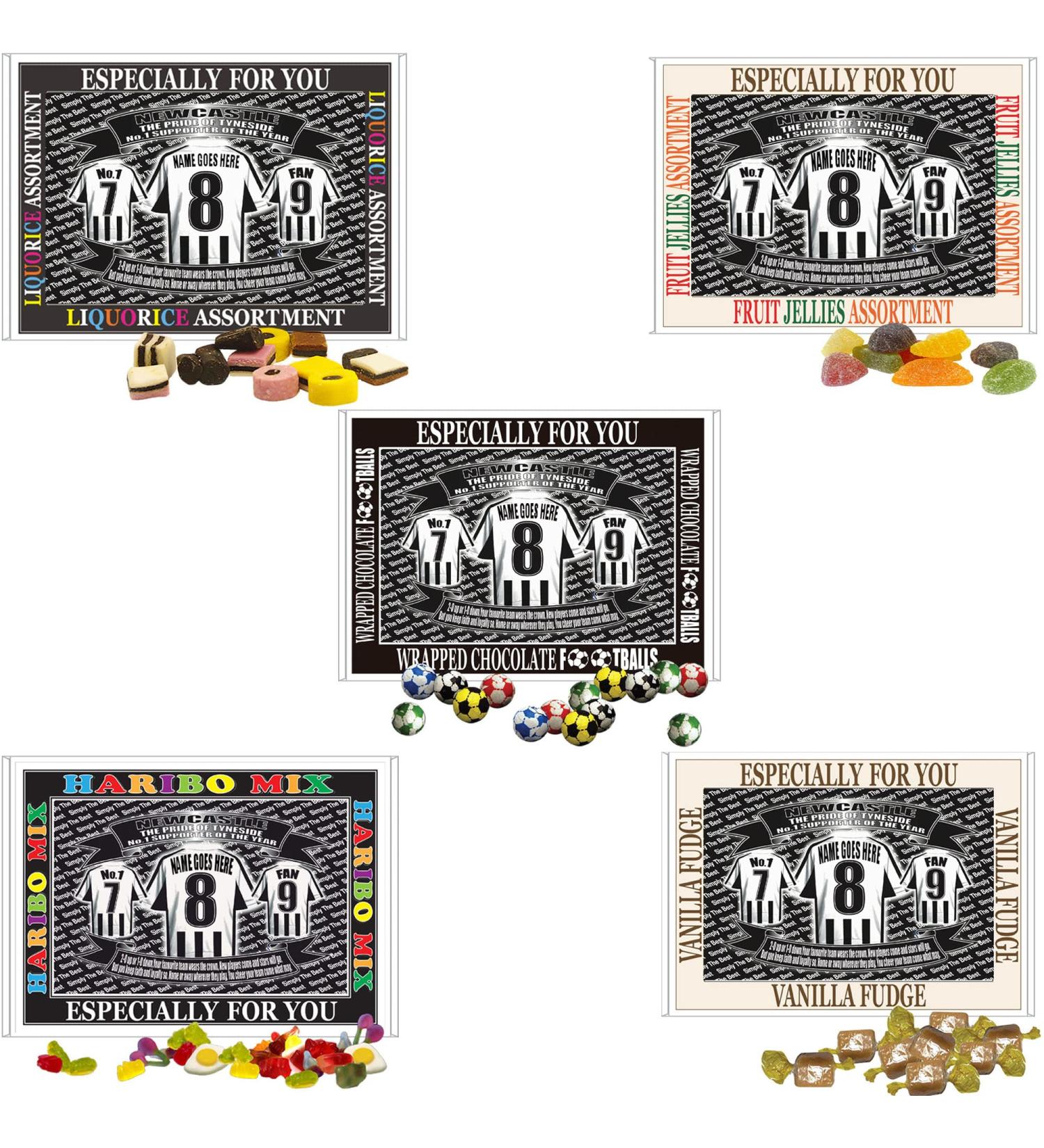 Newcastle Football Shirt Personalised Gift Boxed Sweets Variety - Buy Online on SooperMarket.com