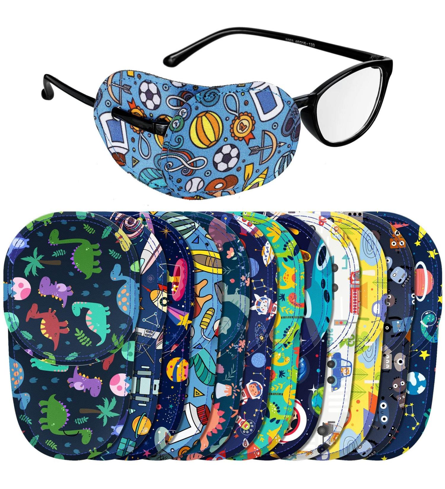12-Piece Colorful Eye Patch Set for Kids - Boys & Girls Glasses Eye Patch Cover - Adorable Toddler Eye Patches (Fresh Style) - Buy Online on SooperMarket.com