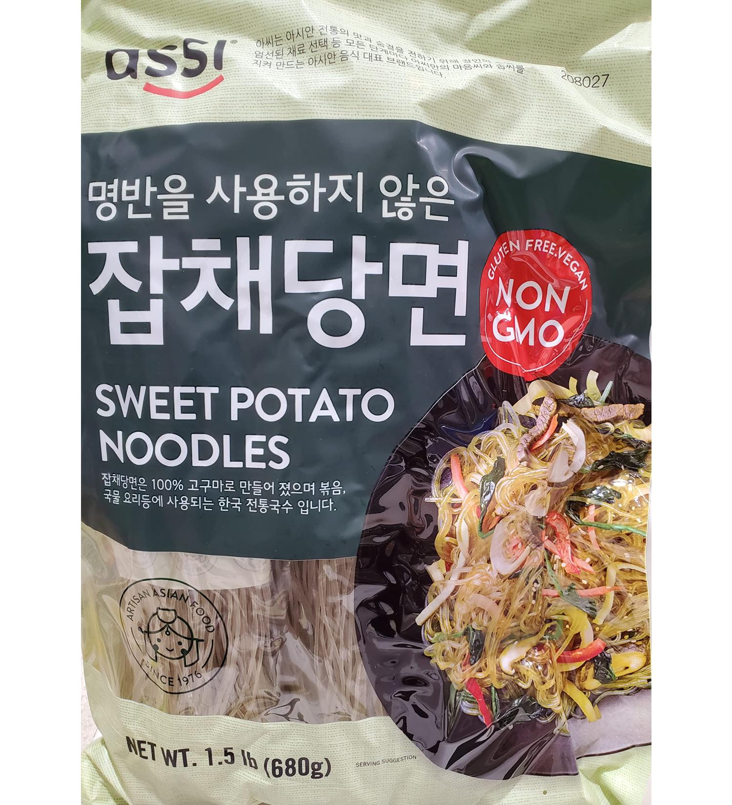 Assi, Sweet Potato Noodles 1.5 Pound, Jabchae, 24 Ounce, 1.5 pound (pack of 1)