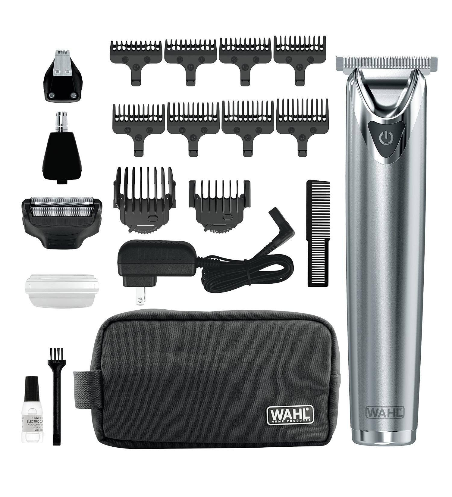 Wahl Stainless Steel Lithium Ion 2.0+ Beard Trimmer for Men - All-in-One Grooming Kit - Model 9864SS - Buy Online on SooperMarket.com