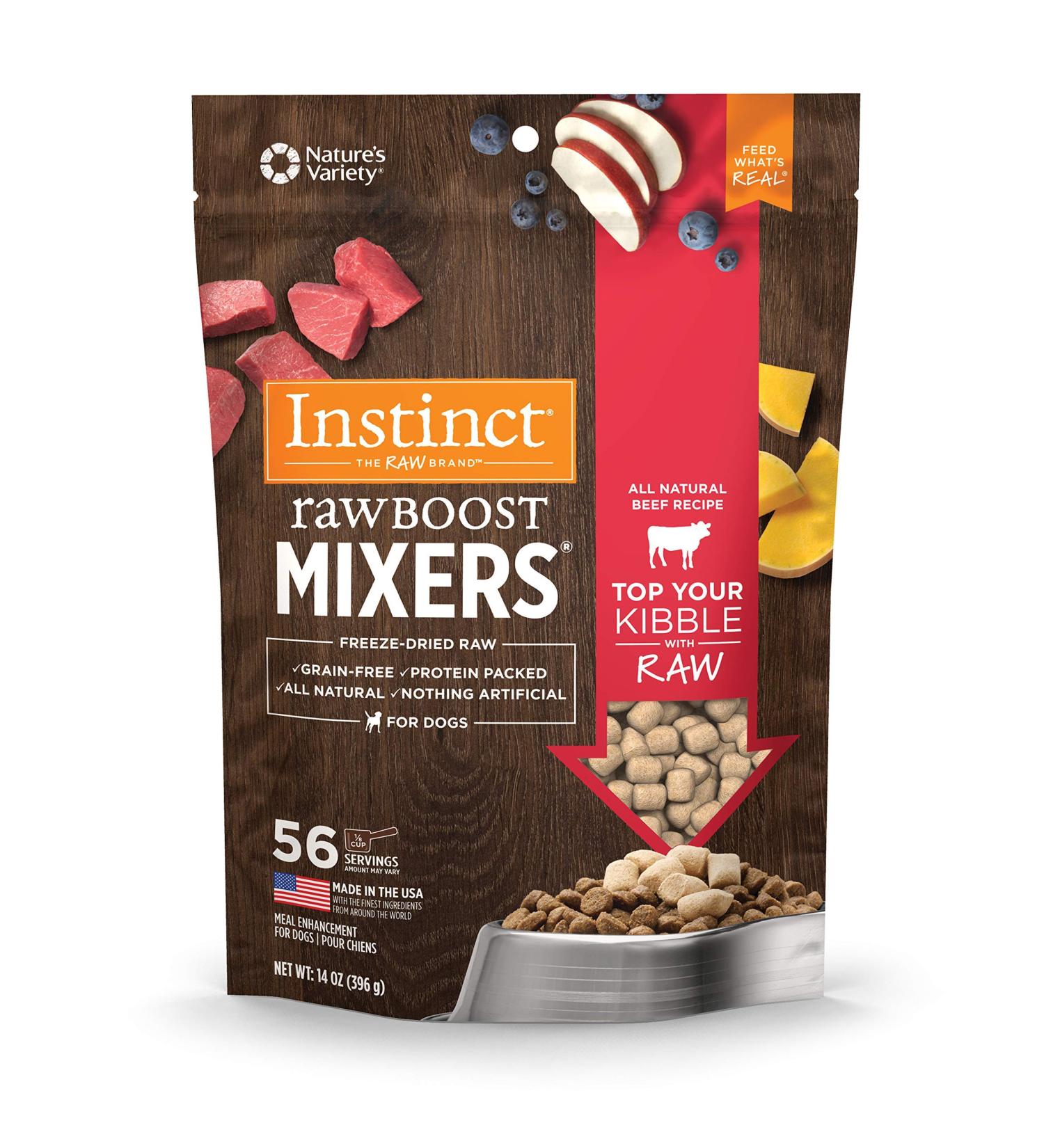 Instinct Raw Boost Mixers Freeze Dried Dog Food Topper - Grain Free Beef 14oz - Buy Online on SooperMarket.com