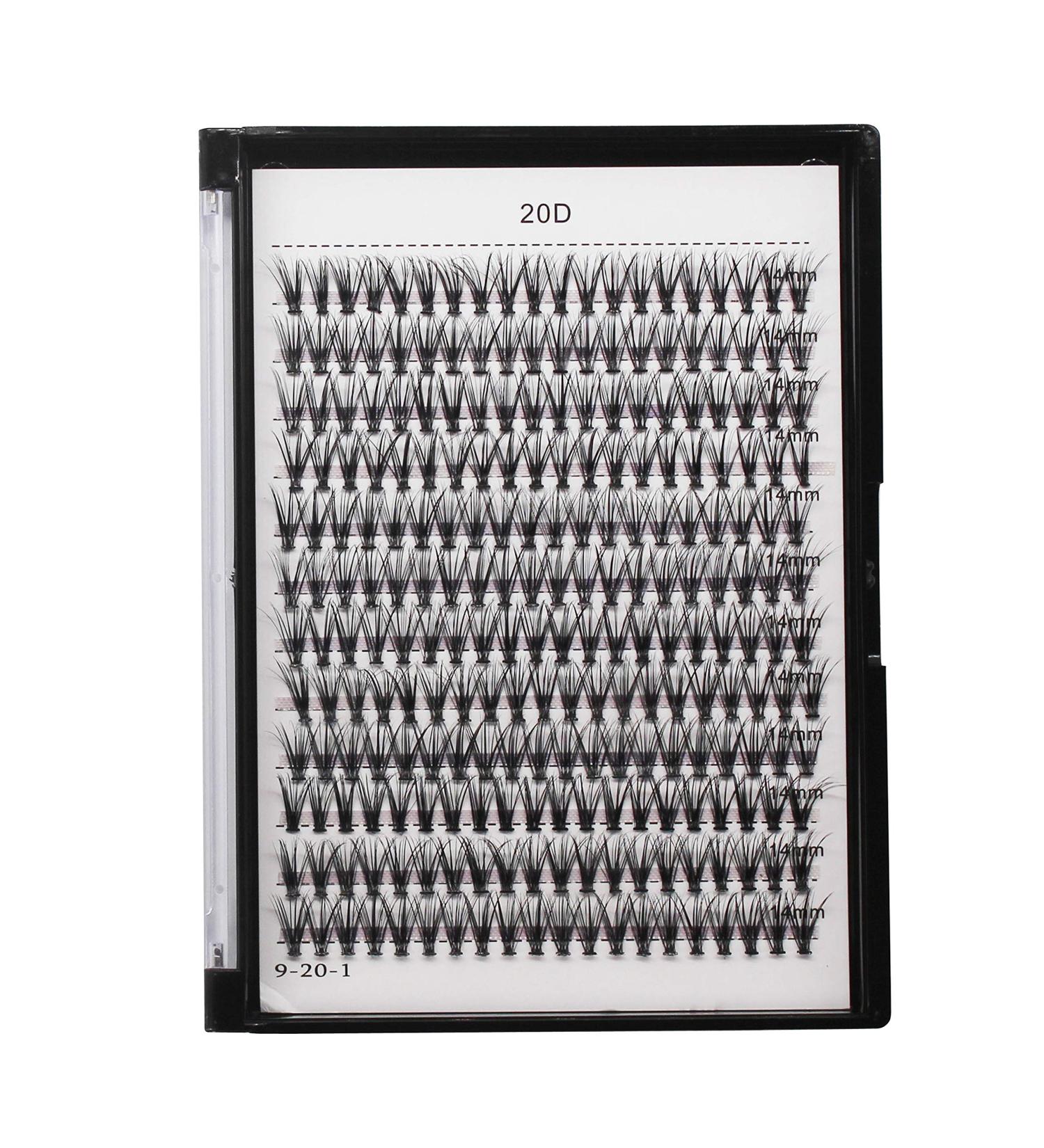 240pcs D Curl 8-20mm Large Tray Individual Cluster EyeLashes - Professional Makeup Grafting False Eyelashes - Bodermincer (20D-15mm) - Buy Online on SooperMarket.com