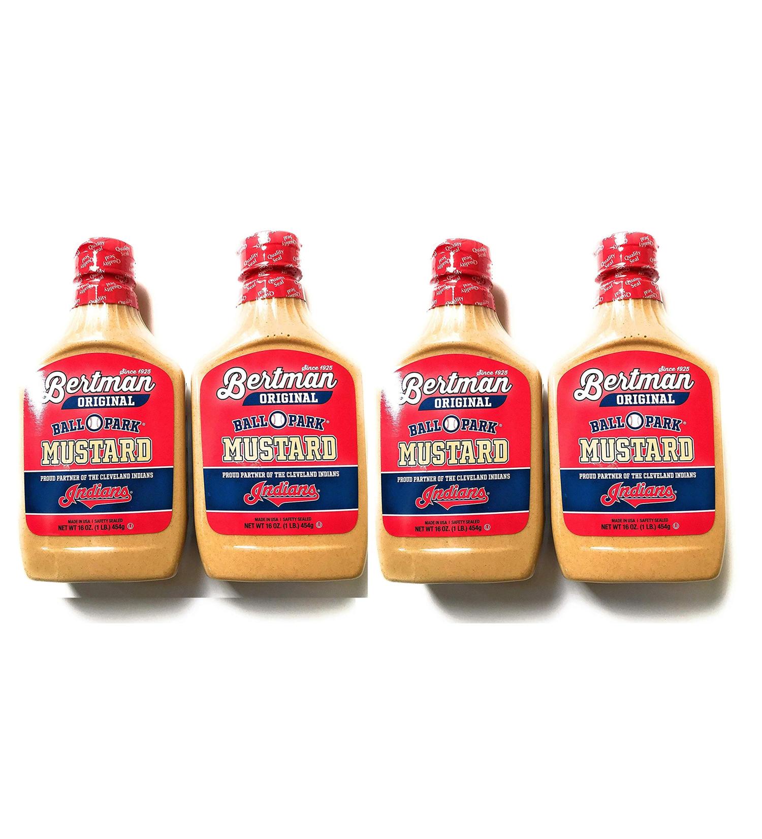 Bertman Ball Park Mustard - 4x16 oz Bottles | Original Cleveland Mustard | Great Value! - Buy Online on SooperMarket.com