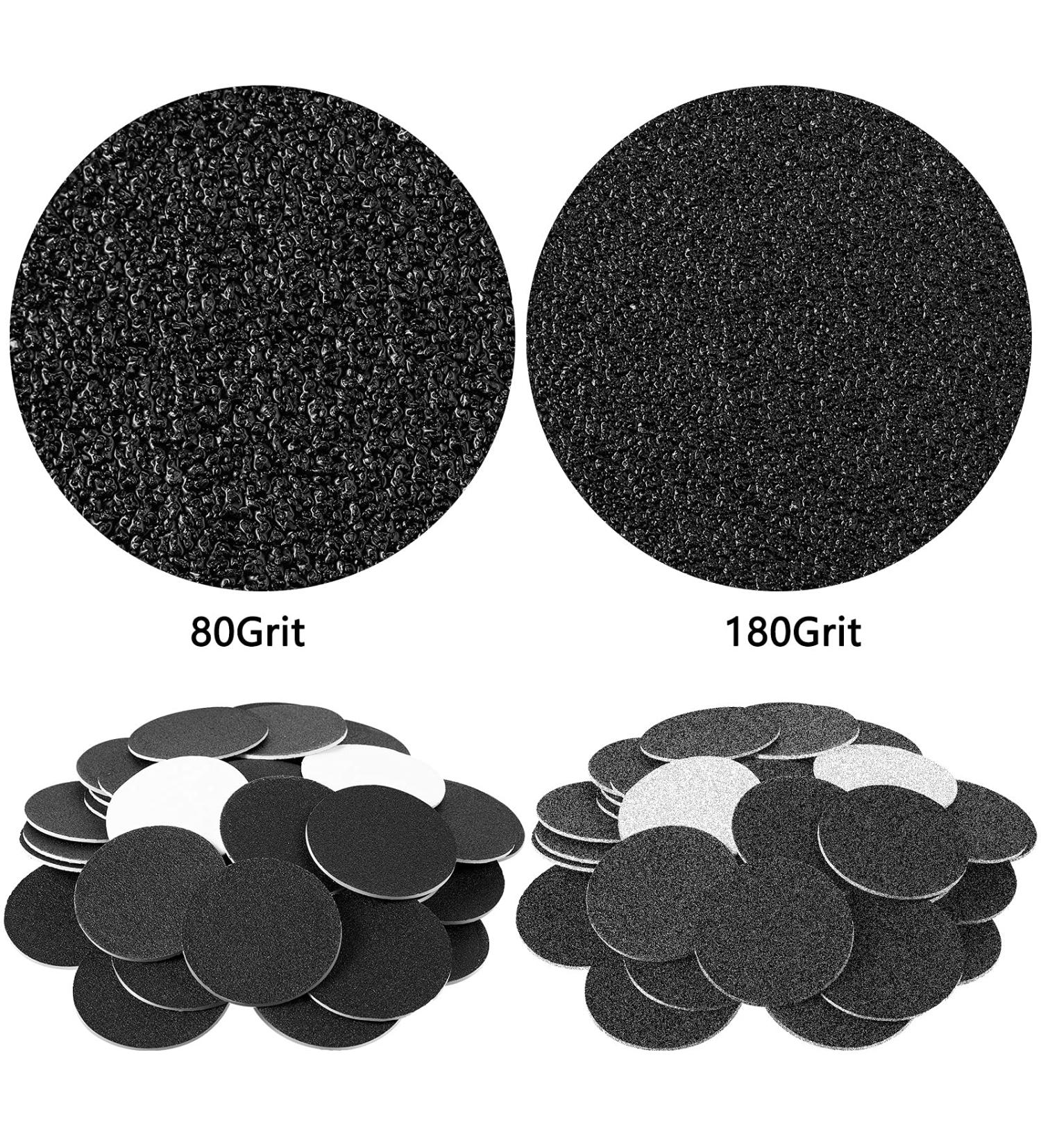 120 Pcs Replaceable Sandpaper Discs for Electric Foot File - 80 Grit 180 Grit | Toe Tip Refill Disks for Dead Hard Skin Callus Remover - Buy Online on SooperMarket.com