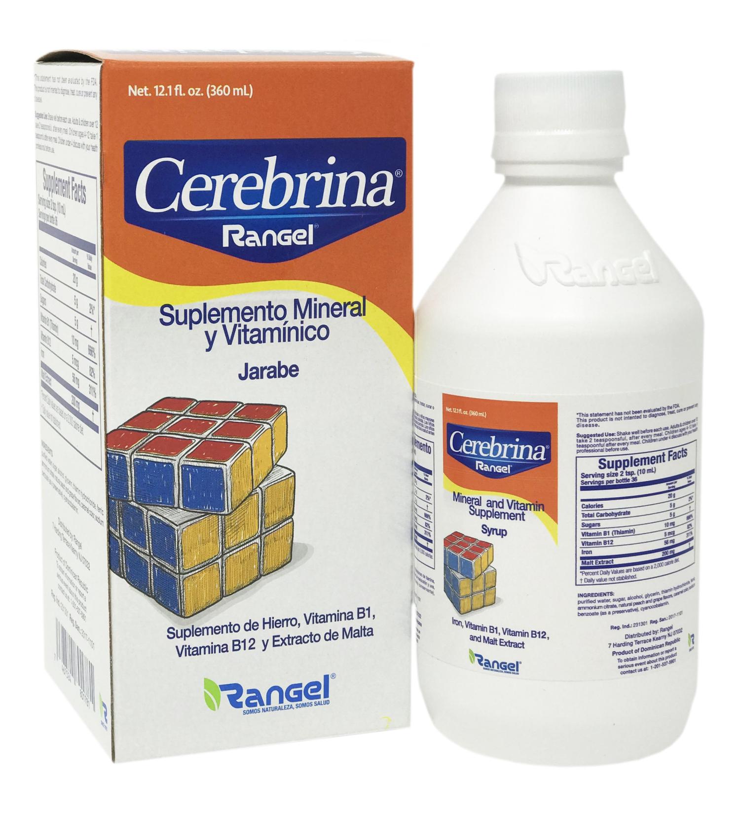 Vino Cerebrina Mineral and Vitamin Syrup - Rangel 12 OZ - Best Supplement for Health - Buy Online on SooperMarket.com