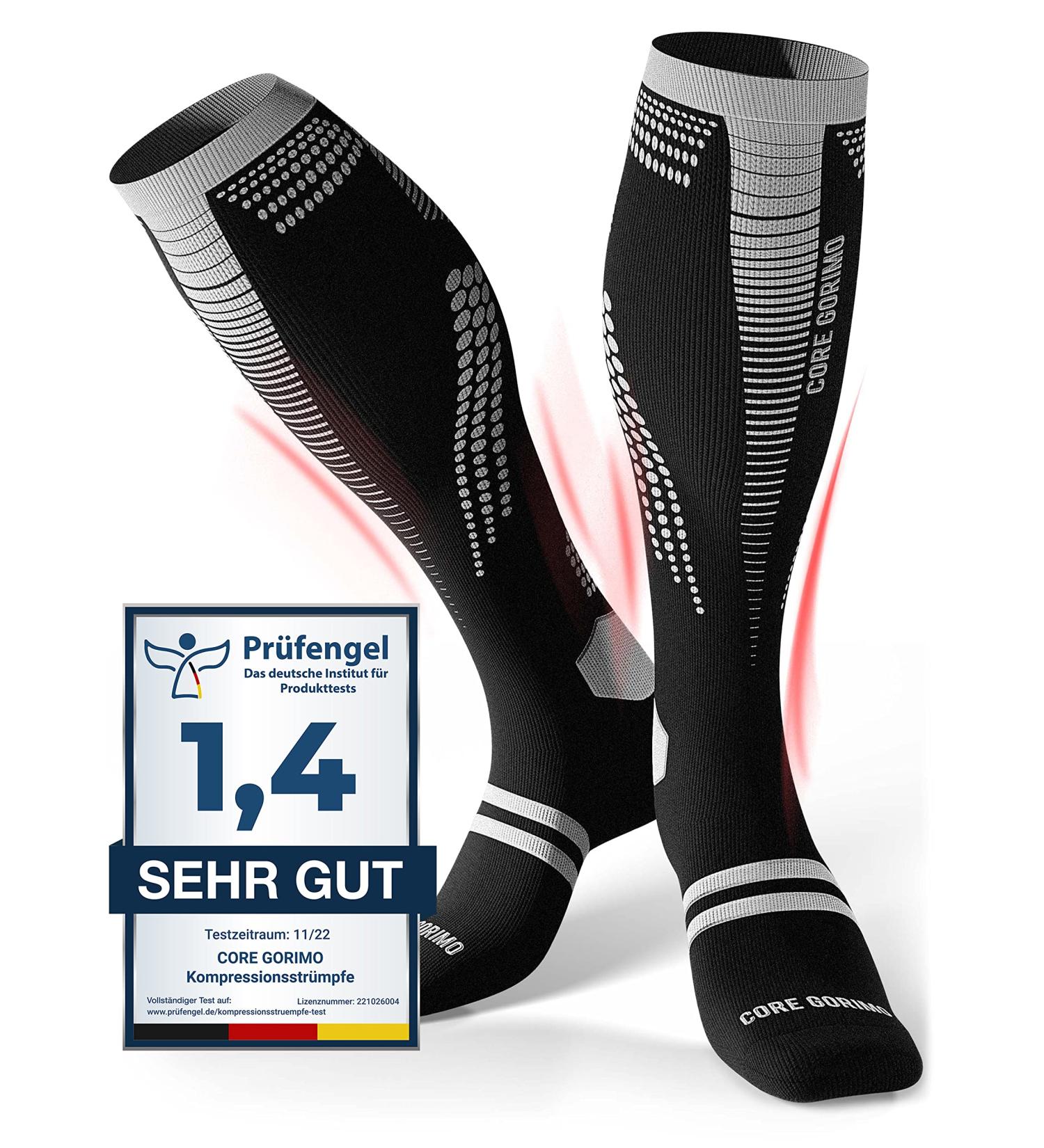 Core Gorimo Compression Stockings - Breathable Anti-Bubble Protection for Running & Jogging - Unisex 43-46 Black & White - Buy Online on SooperMarket.com