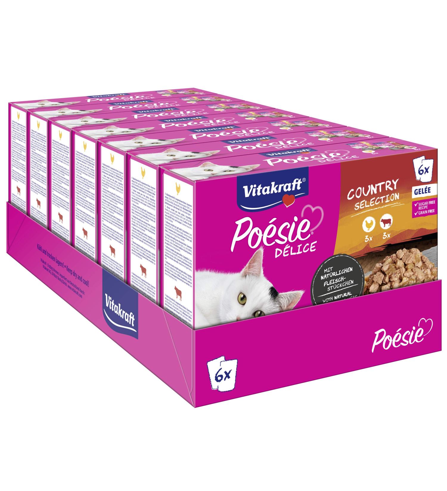 Vita Power Po sie D lice Cat Food - Country Selection Wet Jelly with Chicken & Beef Multipack (7x6x85g) - 510g - Buy Online on SooperMarket.com