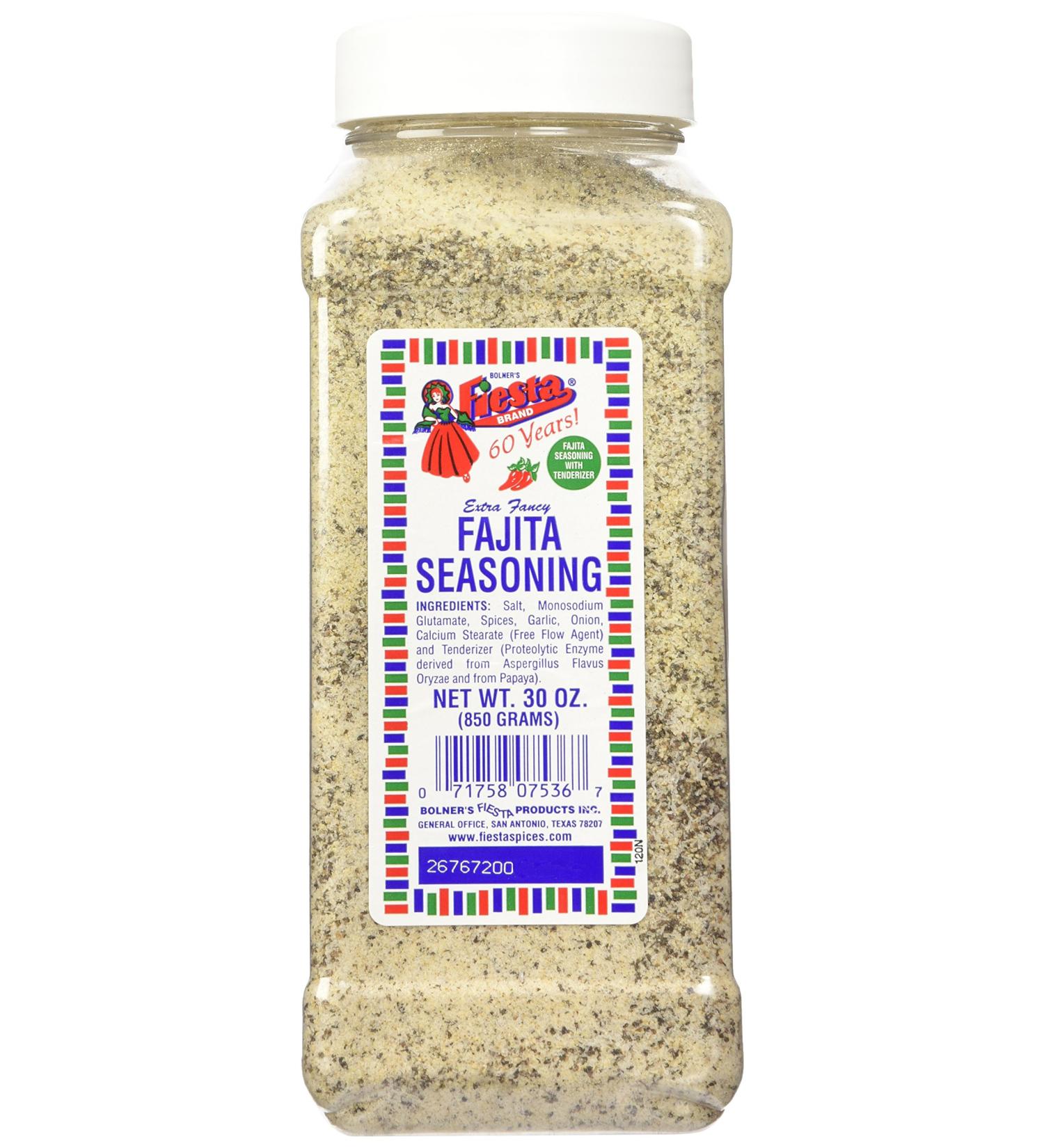 Bolner's Fiesta Extra Fancy Fajita Seasoning 30oz Canister - 1.87lb Pack for Authentic Tex-Mex Flavor - Buy Online on SooperMarket.com
