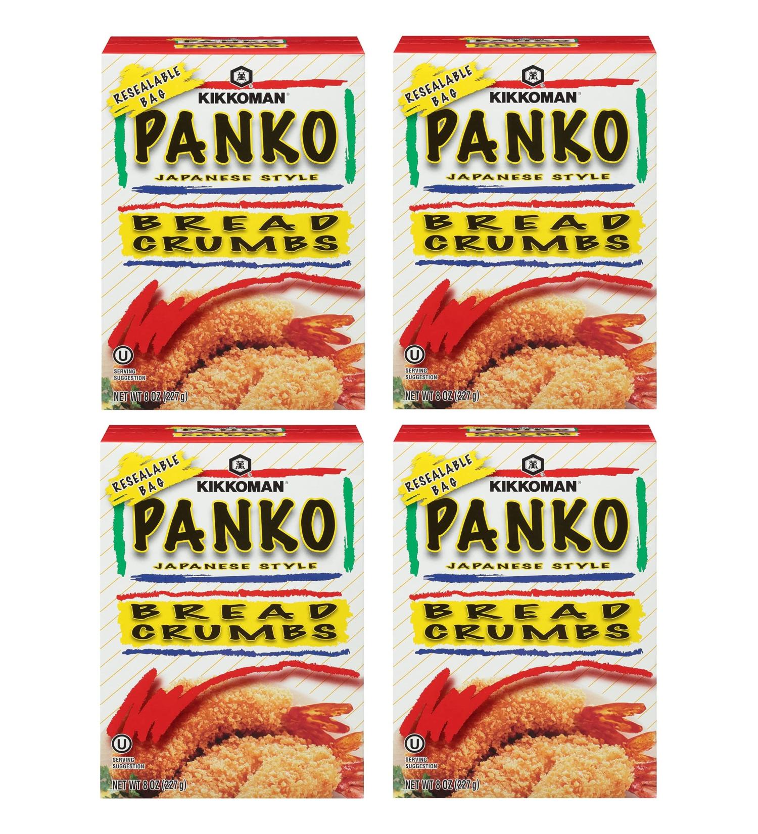 Kikkoman Panko Japanese Bread Crumbs 8 oz - 4 Pack with F.O.Y Sealing Clip - Buy Online on SooperMarket.com
