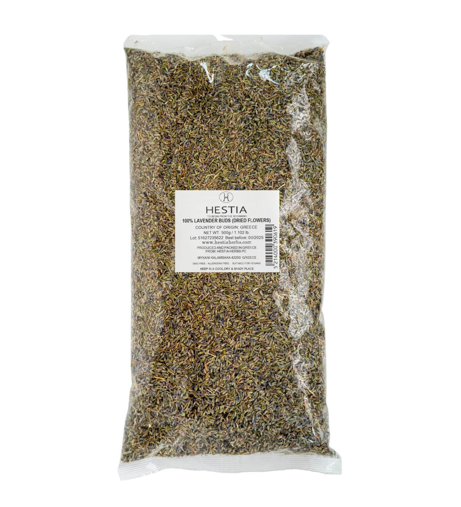 Hestia Herbs Lavender Buds 500g - Premium Dried Flowers for Aromatherapy and Crafts - Buy Online on SooperMarket.com