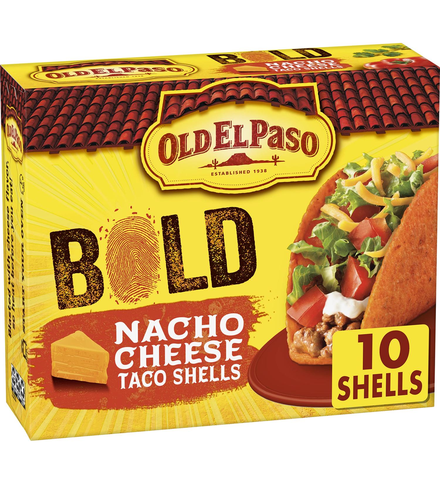 Old El Paso Stand 'N Stuff Bold Nacho Cheese Flavored Taco Shells 10ct, Pack of 6 - Buy Online on SooperMarket.com