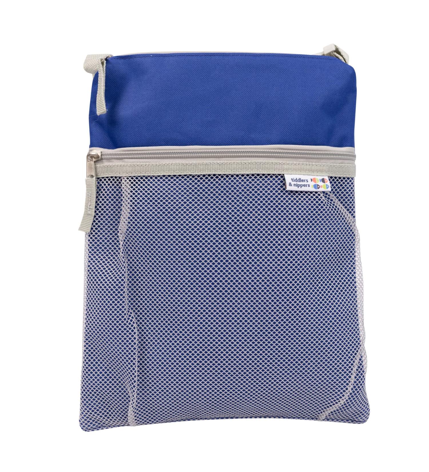 tiddlers & nippers Kids Swimming Bag | Wet & Dry Bag | External Pocket for Dry Items | Swim Bag with Leak Proof Waterproof Zipped Section | Ideal Toilet/Nappy Training Bag (Blue)