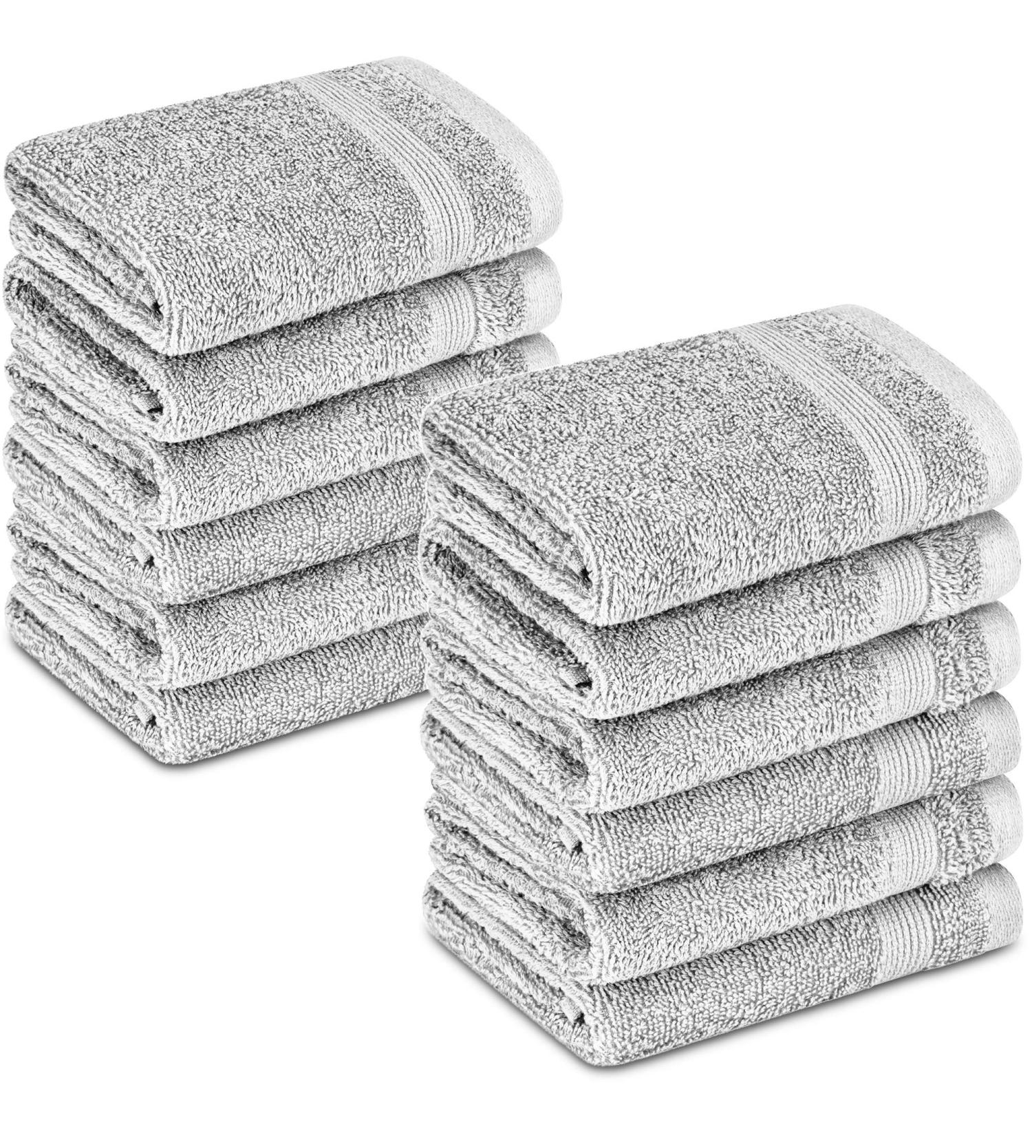 Adobella 12-Pack Luxury 100% Cotton Washcloths - Super Soft & Absorbent Baby & Body Wash Towels - Quick Drying 13x13 inches - Small Face Towel for Bathroom - White - Buy Online on SooperMarket.com