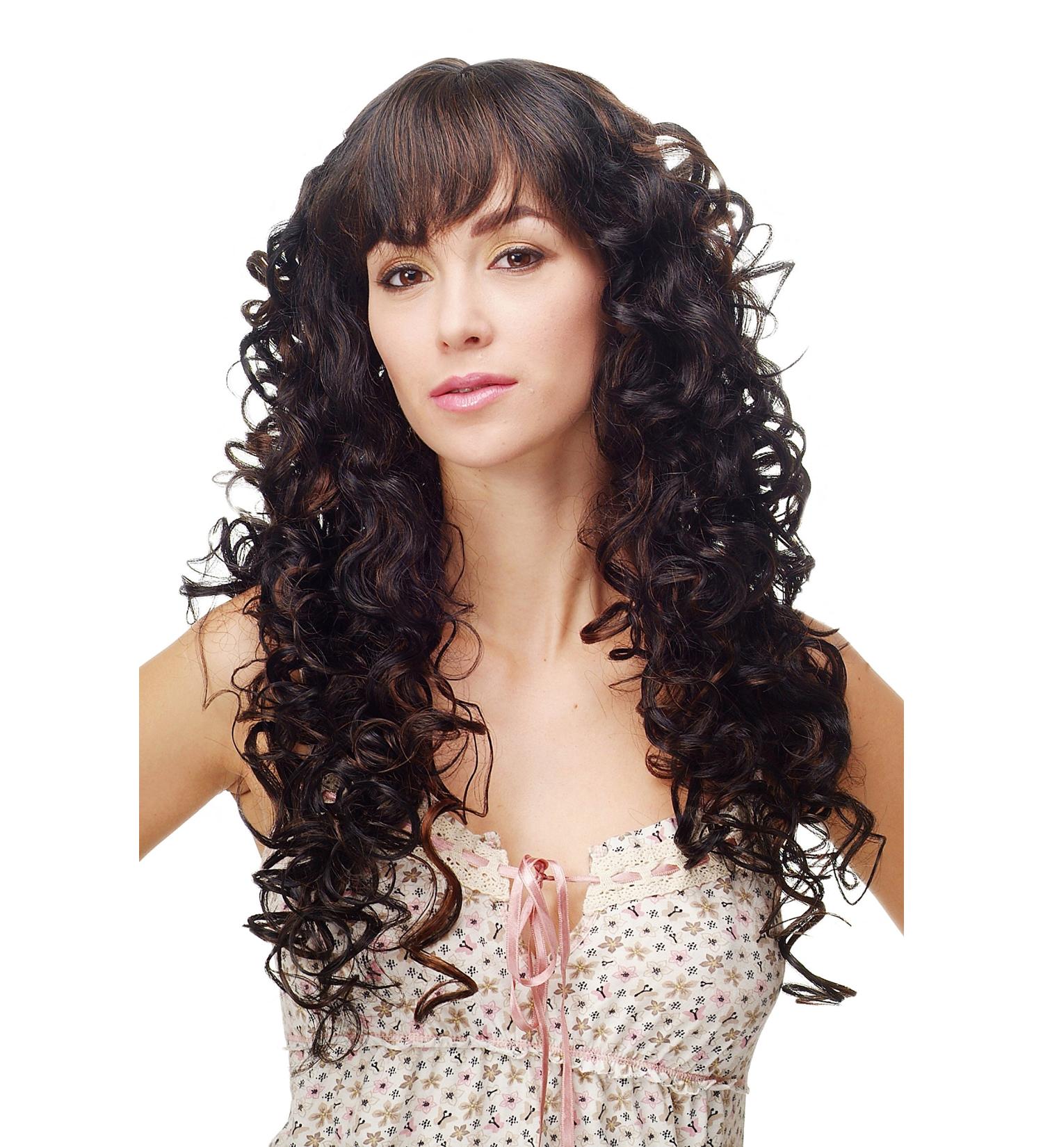 WIG ME UP Women's Long Voluminous Curls Wig with Black Reddish Brown Highlights | FS1010-C-1BH30 - International Shipping Available - Buy Online on SooperMarket.com