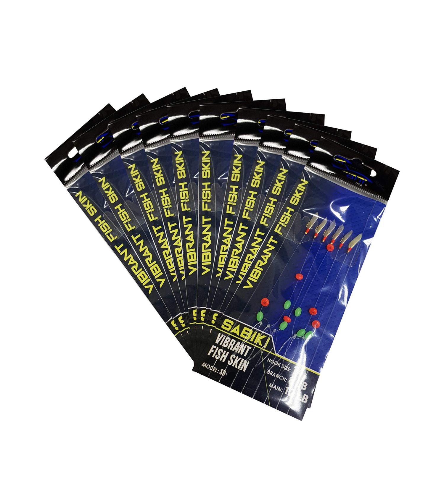 Ahi USA SB-203V Rainbow Skin Sabiki Rig- Size 6 Hooks- 10 Pack