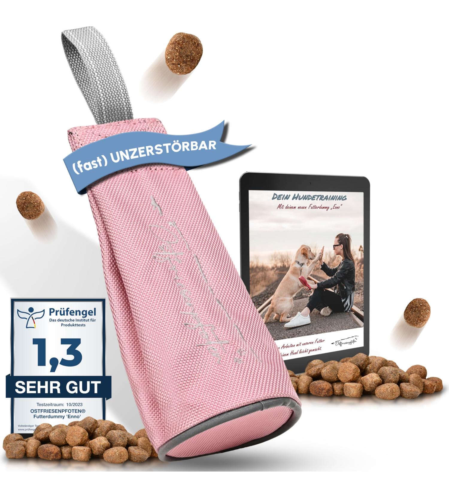 Ostfriesenpfoten Durable Dog Food Bag Enno - Washable No Metal Eyelets Old Pink Size S | Perfect for All Breeds | Includes Agility Training eBook - Buy Online on SooperMarket.com