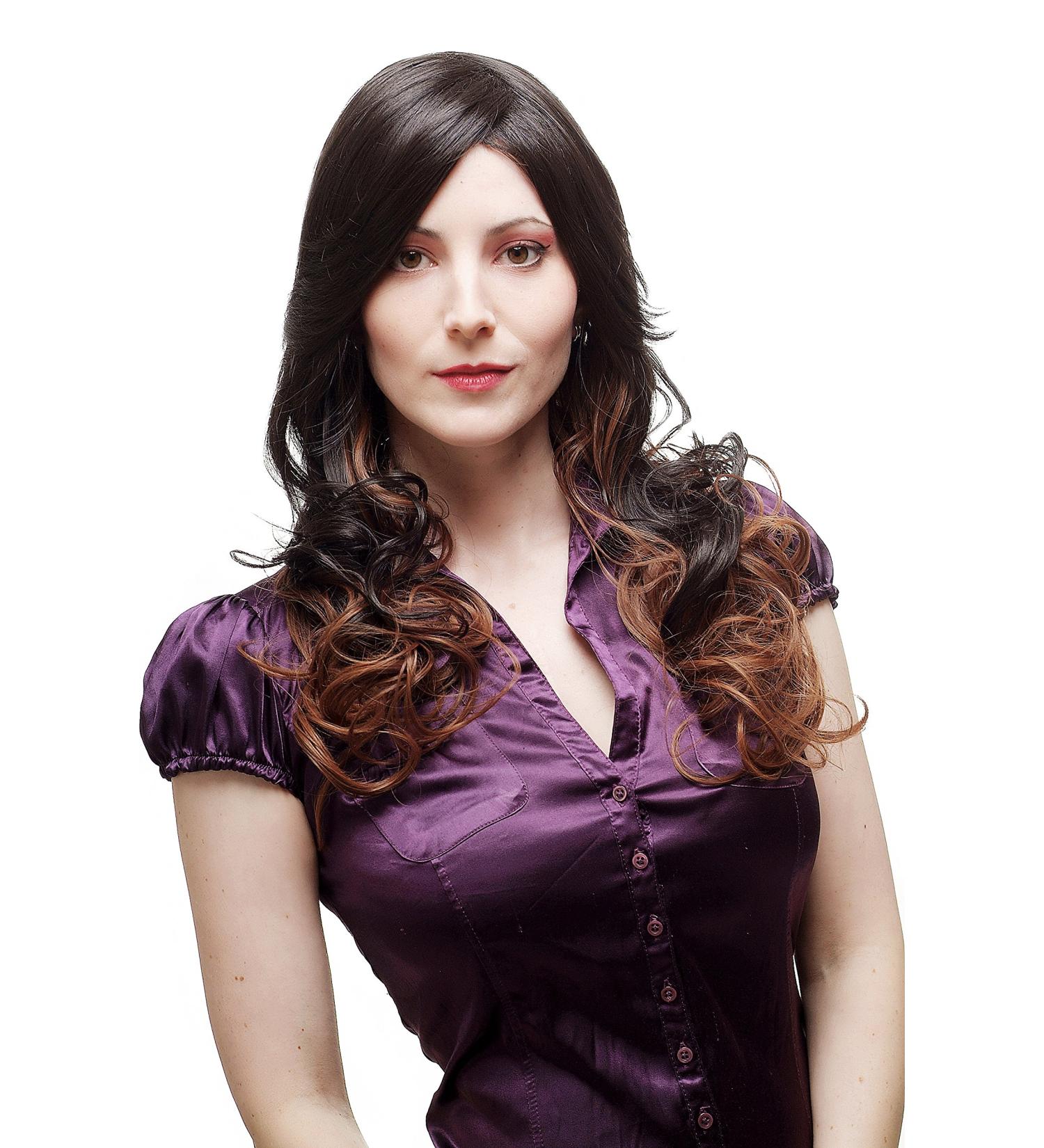 WIG ME UP Ombre Sexy Ladies Wig - Dark Brown & Reddish Brown Mix Long Curly Hair SA070-6T30H4 - Shop Internationally! - Buy Online on SooperMarket.com