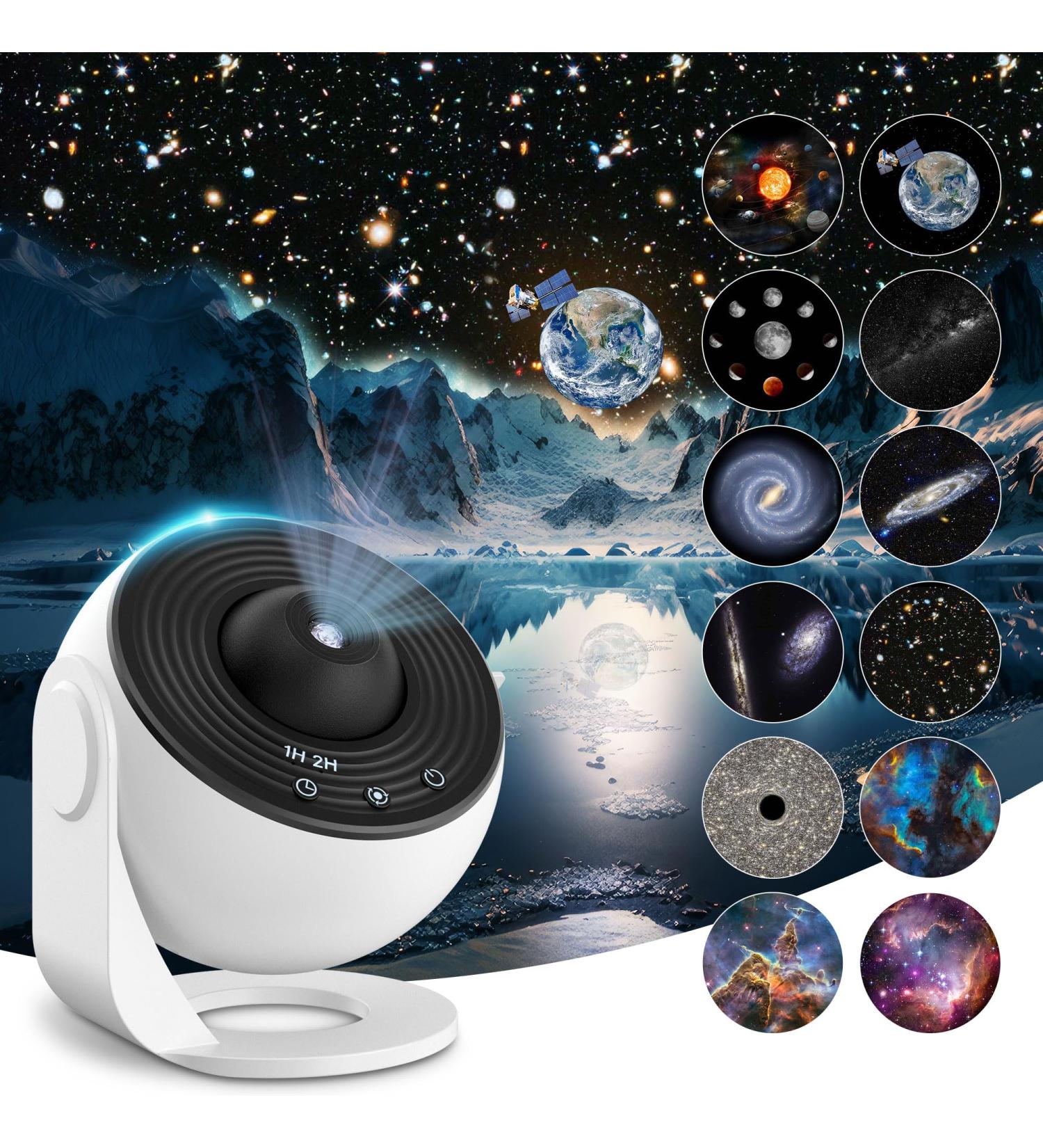 Mexllex Planetarium Star Projector: Realistic Galaxy Light with 12 Planet Discs - Ideal Night Light for Bedroom, Living Room, and Parties - Buy Online on SooperMarket.com
