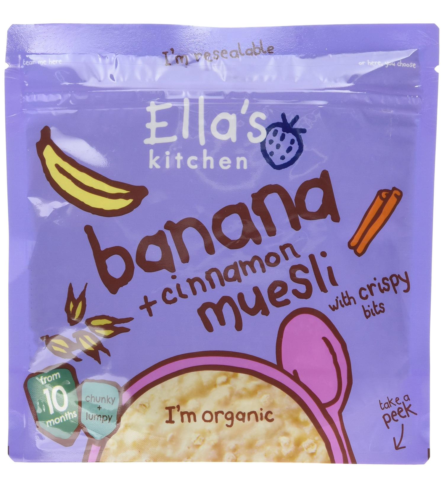 Ella's Kitchen Banana + Cinnamon Muesli with Crispy Bits Baby Food 215g - Buy Online on SooperMarket.com