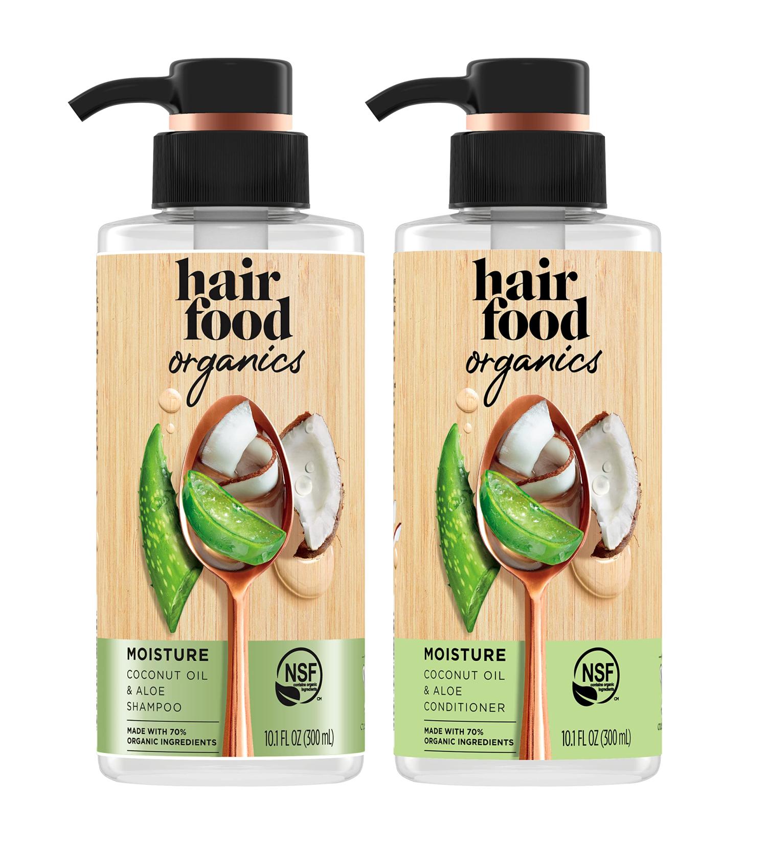 Organic Sulfate Free Shampoo & Conditioner Set with Coconut Oil and Aloe - 10.1 Fl Oz Each - Buy Online on SooperMarket.com