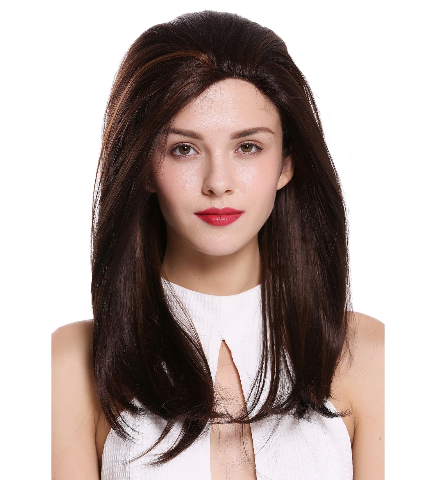 WIG ME UP RGF-6082-LF-F4/30 - Premium Long Straight Lace Front Wig with Hand-Knotted Design in Brown with Copper Highlights for Ladies - International Shipping Available - Buy Online on SooperMarket.com