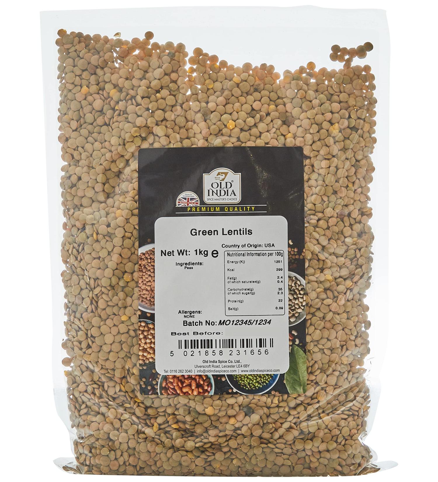 Old India Green Lentils - 1kg Pack of 1 | Premium Quality - Buy Online on SooperMarket.com