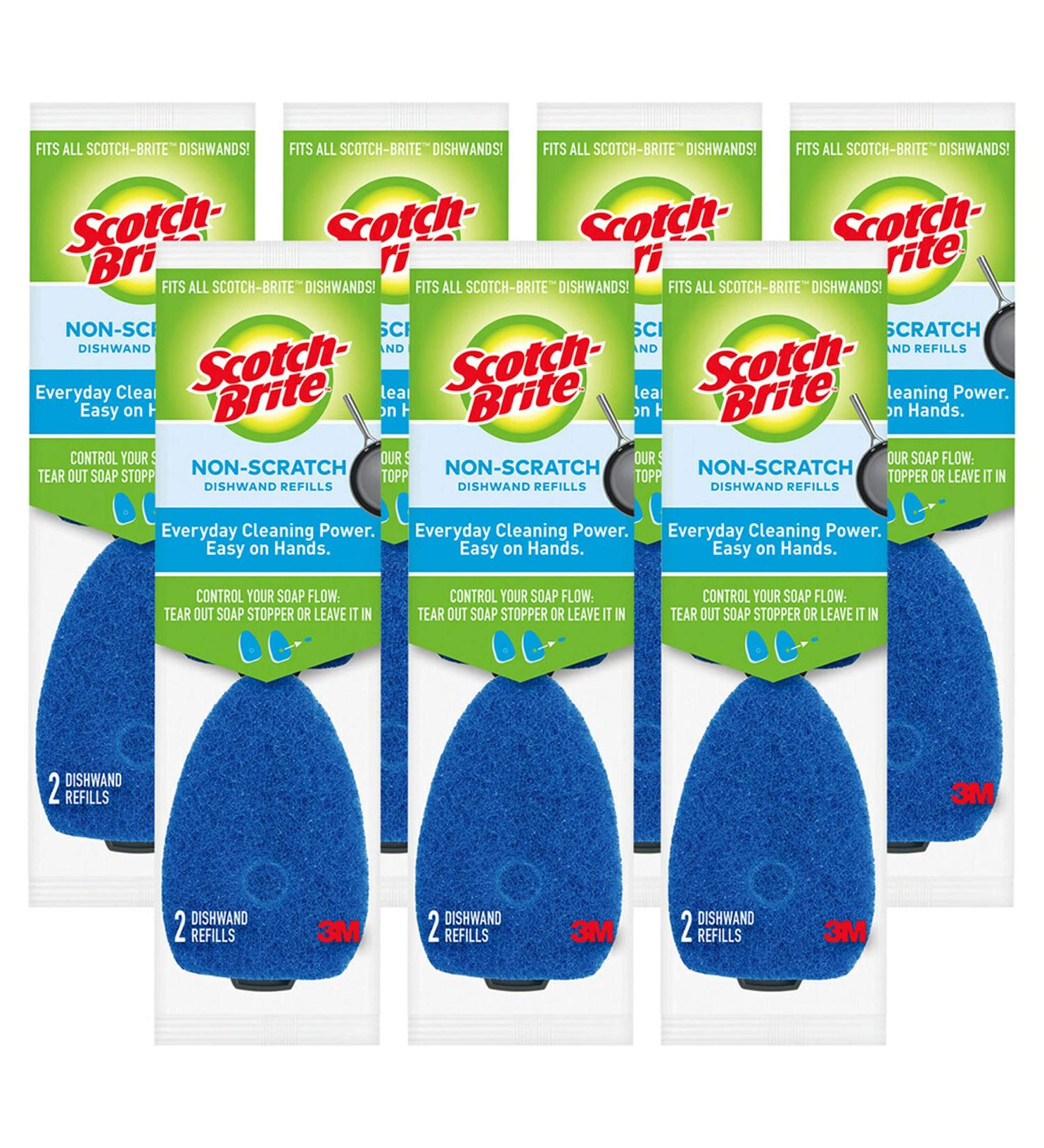 Scotch-Brite Non-Scratch Dishwand Sponge Refills - 14 Pack of Non-Scratch Sponges for Kitchen, Bathroom, and Household Cleaning - Safe for Non-Stick Cookware - Buy Online on SooperMarket.com